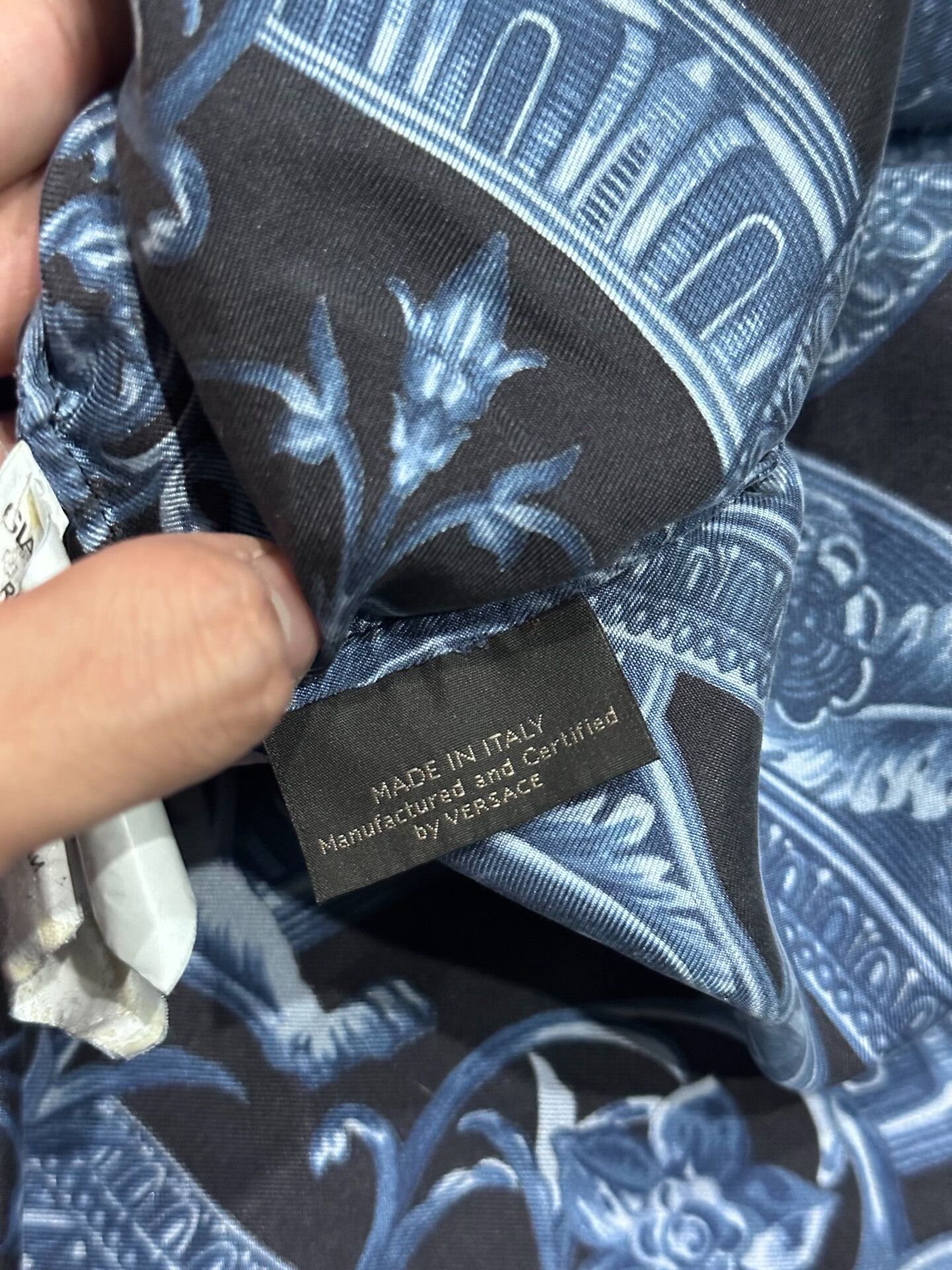 Versace Versace Silk Long Sleeve Shirt Blue Black Size US S / EU 44-46 / 1 - 8 Thumbnail