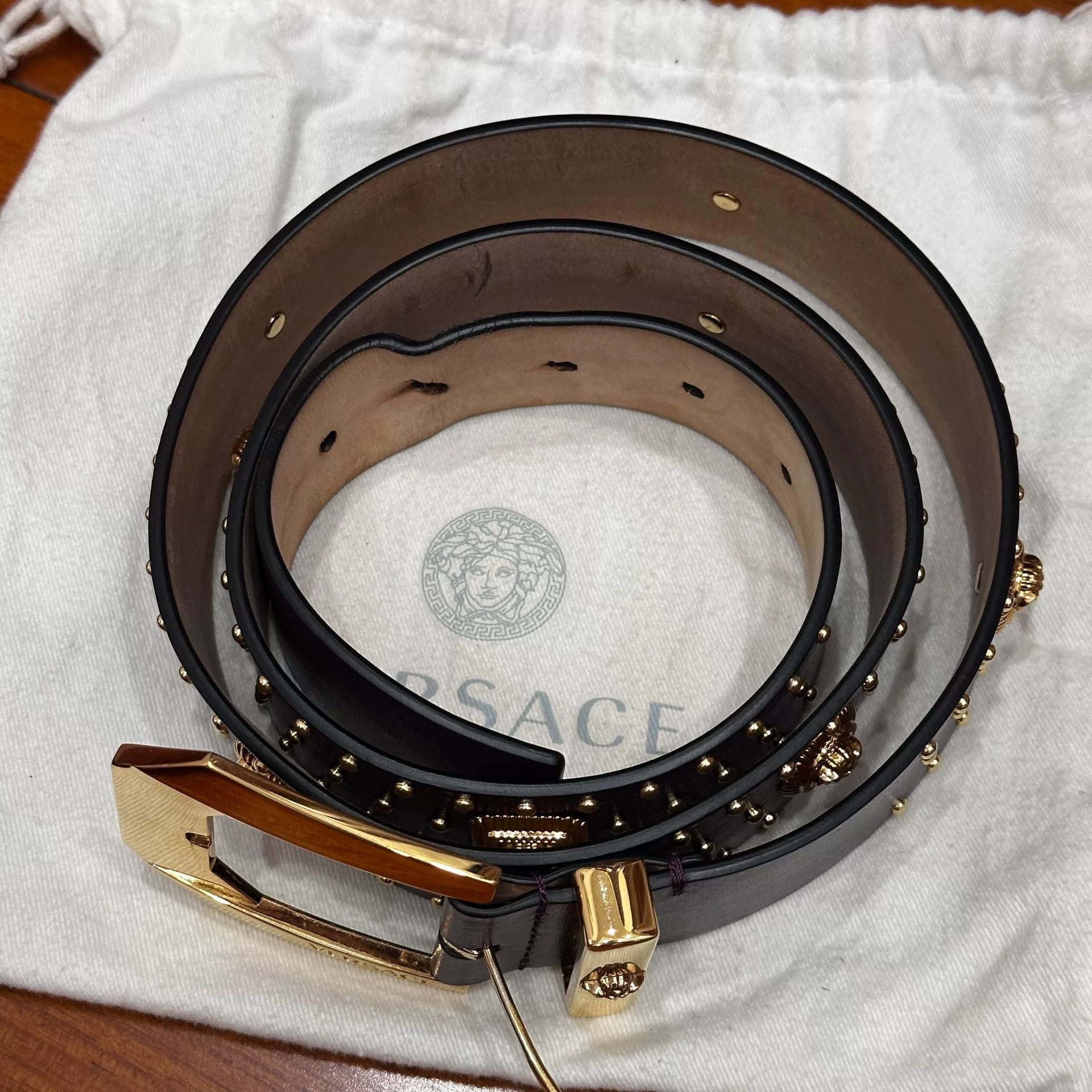 Versace Versace Medusa Studded Belt in Purple Size ONE SIZE - 5 Thumbnail