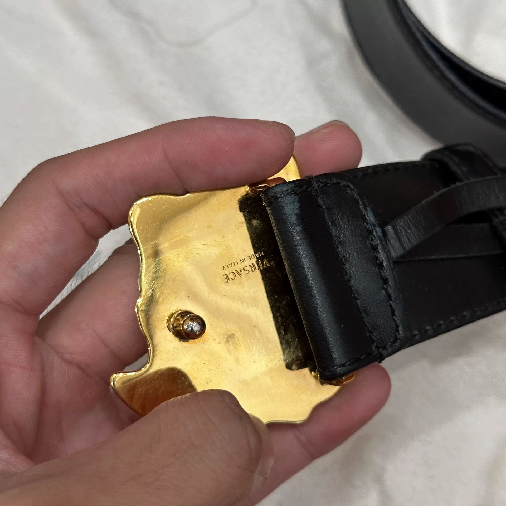 Versace Versace Medusa Black and Gold Belt Size ONE SIZE - 3 Thumbnail