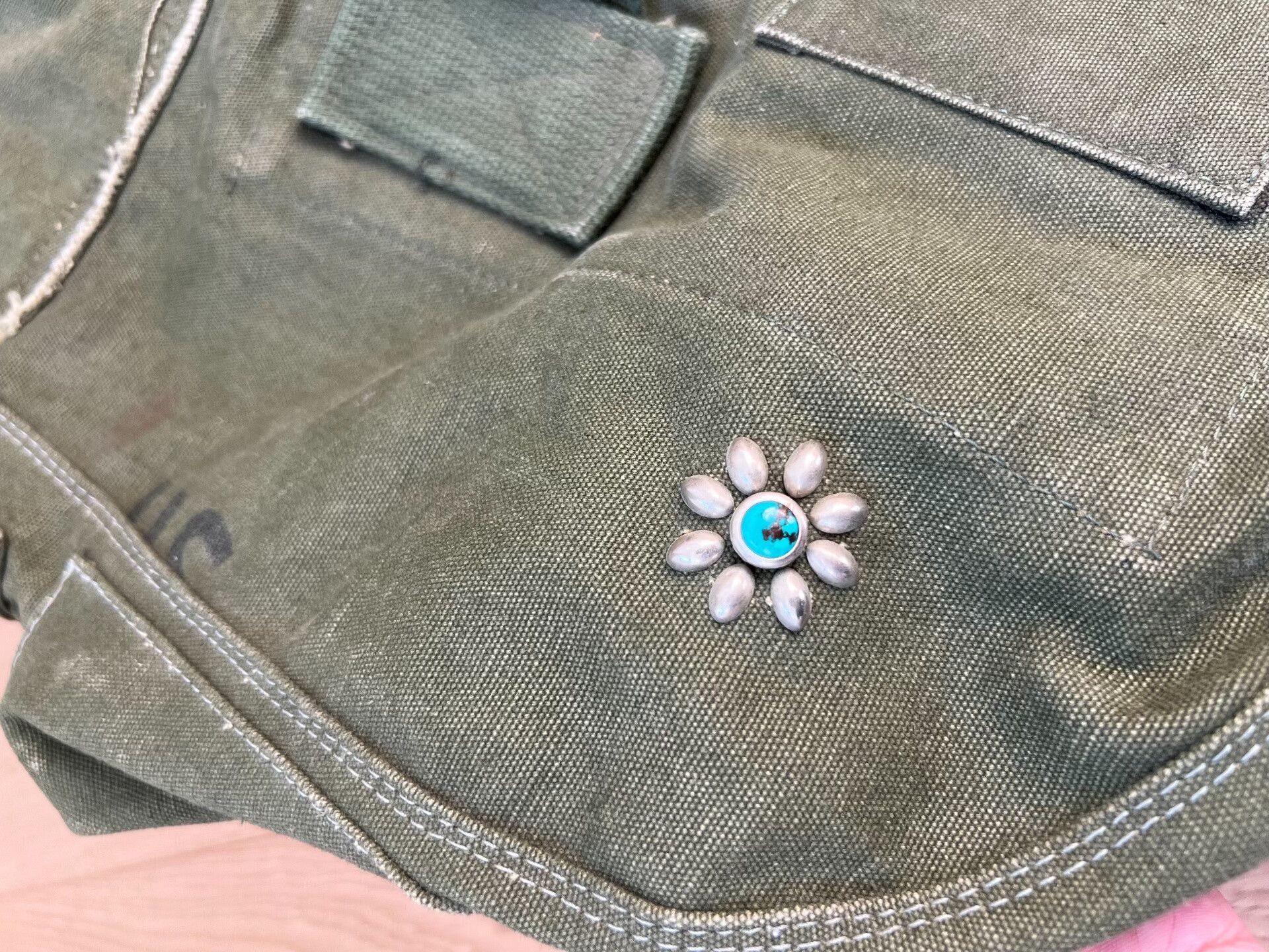 Vintage IrregulaR Military Green Reworked Cycling Bag Size ONE SIZE - 2 Thumbnail