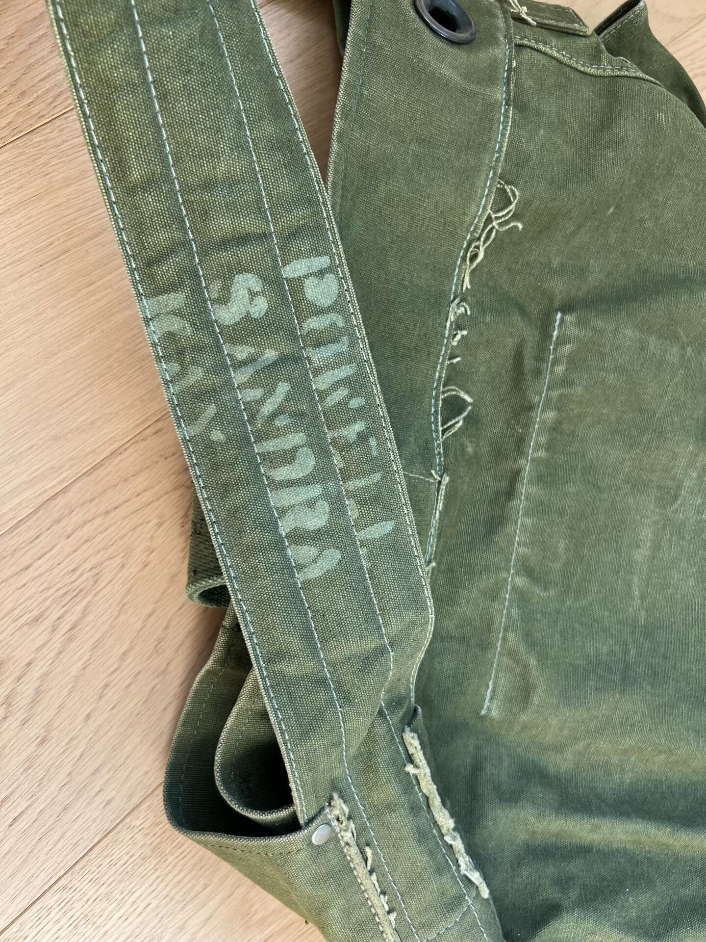 Vintage IrregulaR Military Green Reworked Cycling Bag Size ONE SIZE - 5 Thumbnail