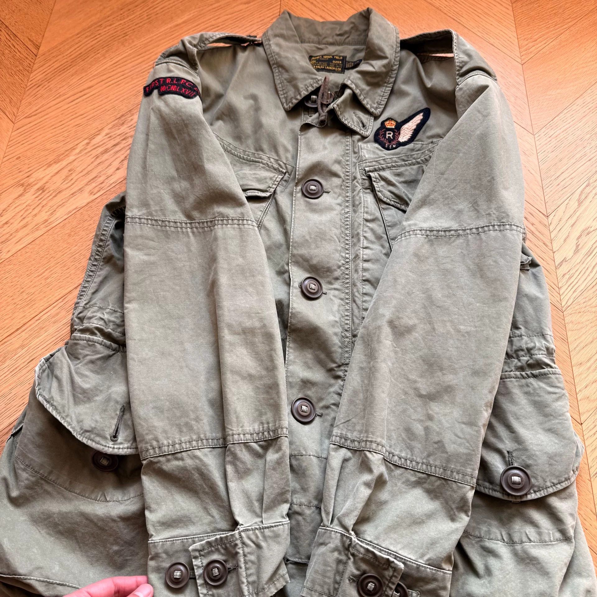 Ralph Lauren RL Vintage Washed Embroidered M65 Jacket Size US L / EU 52-54 / 3 - 5 Thumbnail