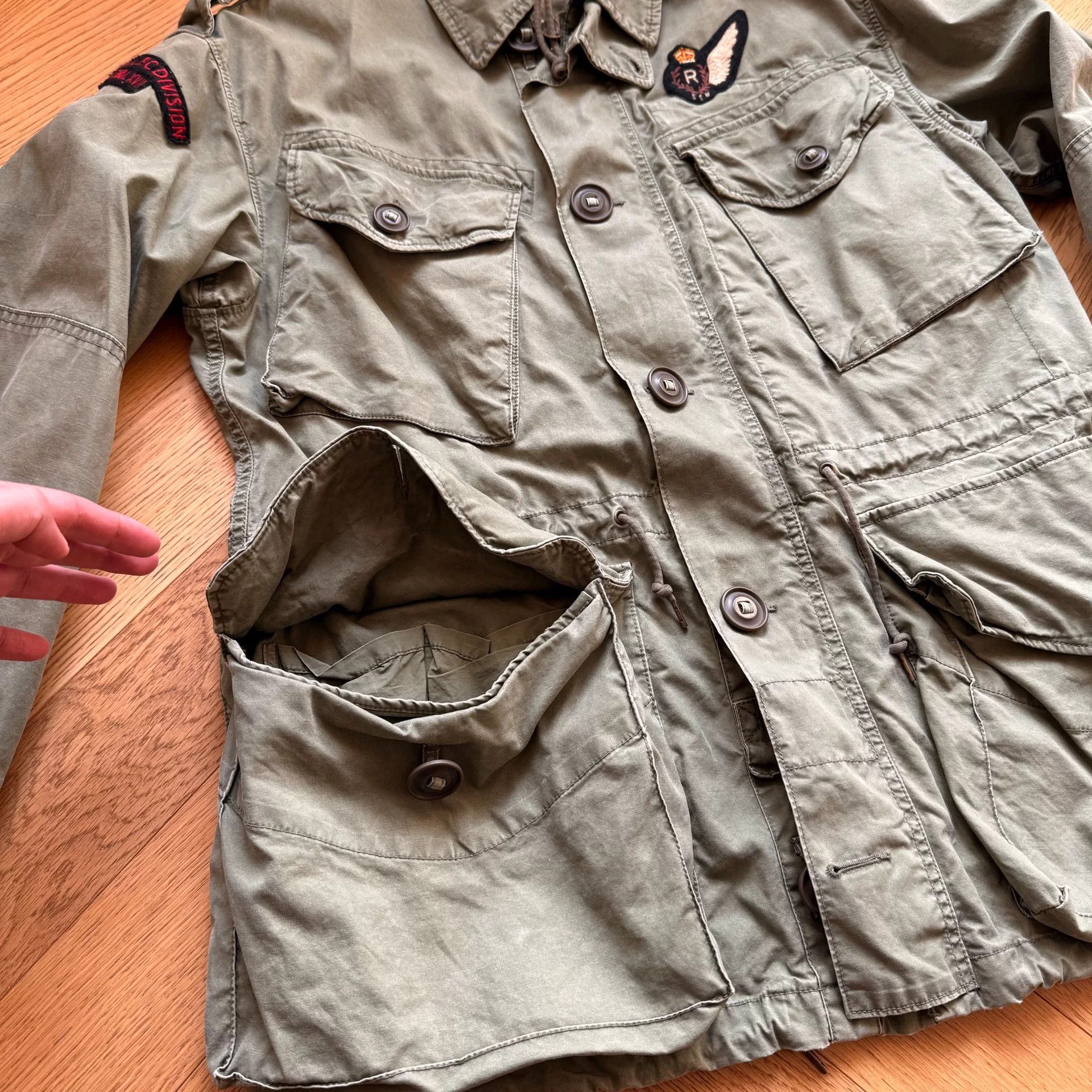 Ralph Lauren RL Vintage Washed Embroidered M65 Jacket Size US L / EU 52-54 / 3 - 6 Thumbnail