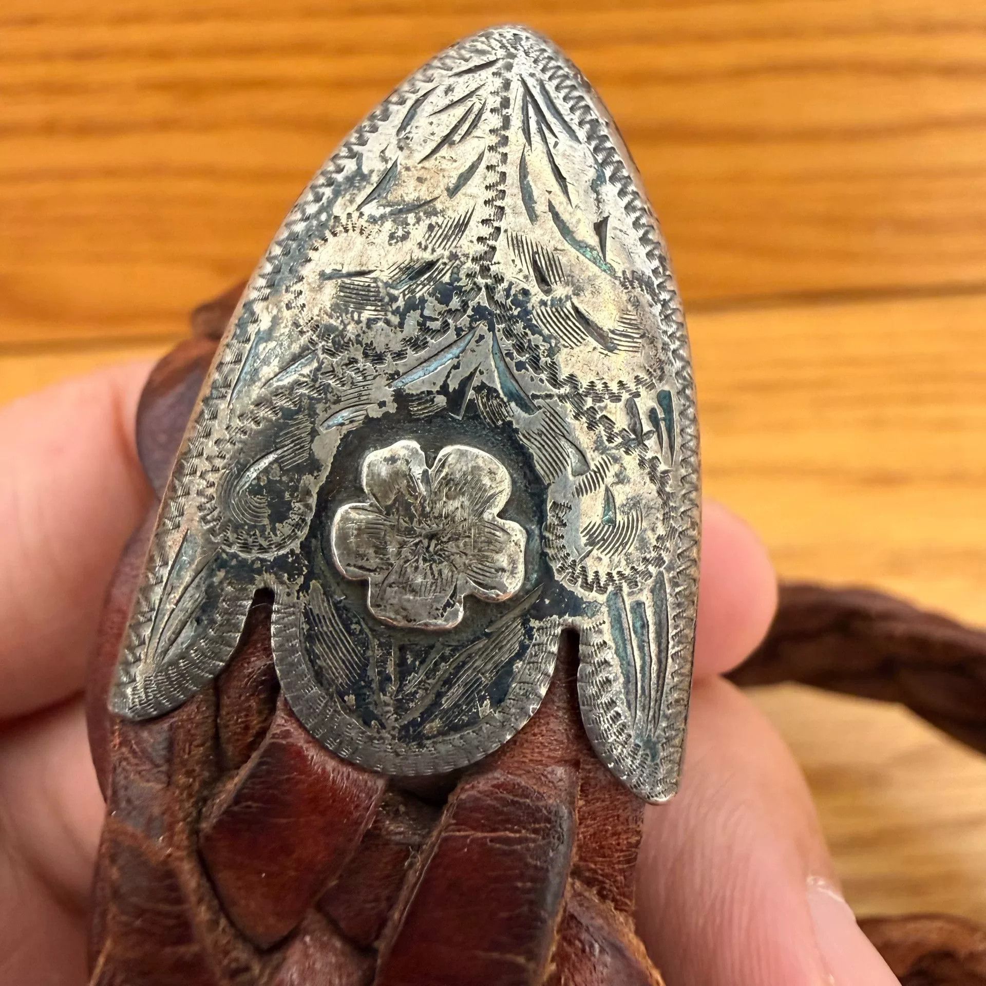 Ralph Lauren RL Vintage Silver Leather Braided Belt Size ONE SIZE - 3 Thumbnail