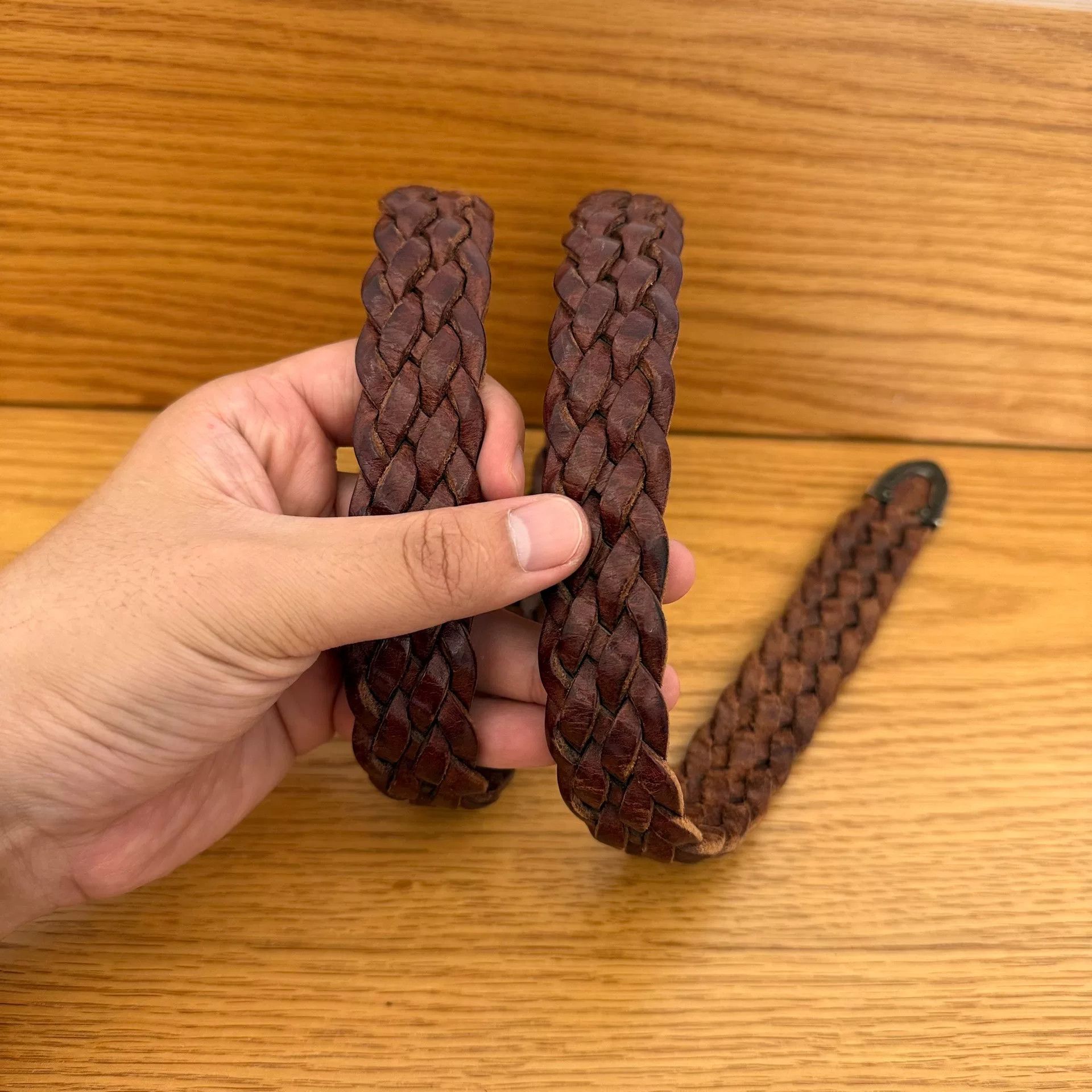 Ralph Lauren RL Vintage Silver Leather Braided Belt Size ONE SIZE - 8 Thumbnail