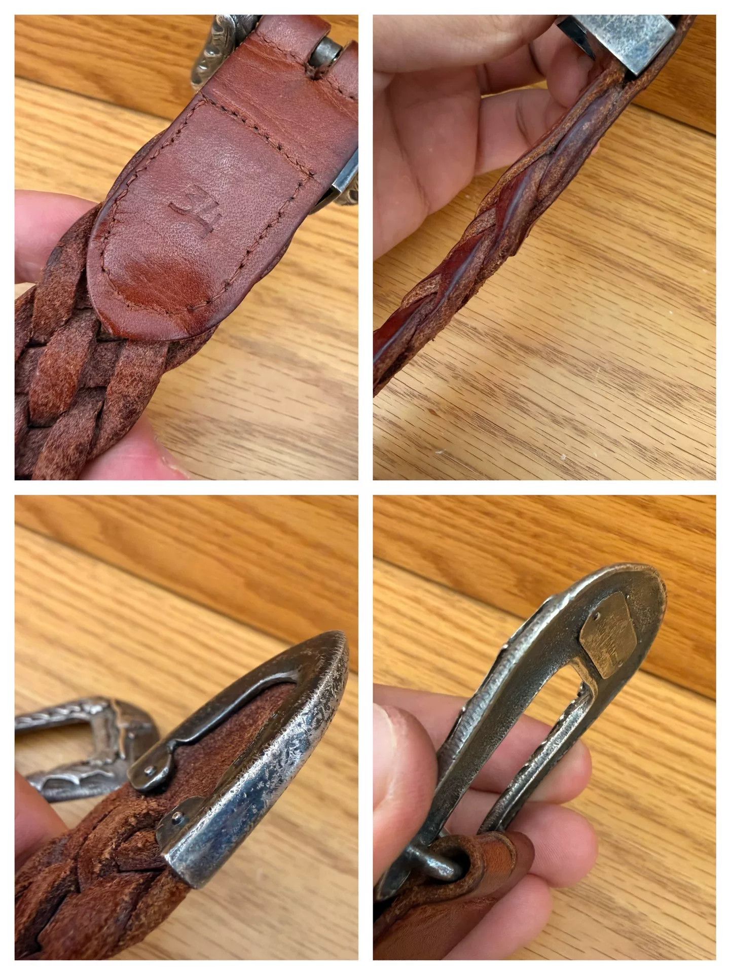Ralph Lauren RL Vintage Silver Leather Braided Belt Size ONE SIZE - 9 Thumbnail