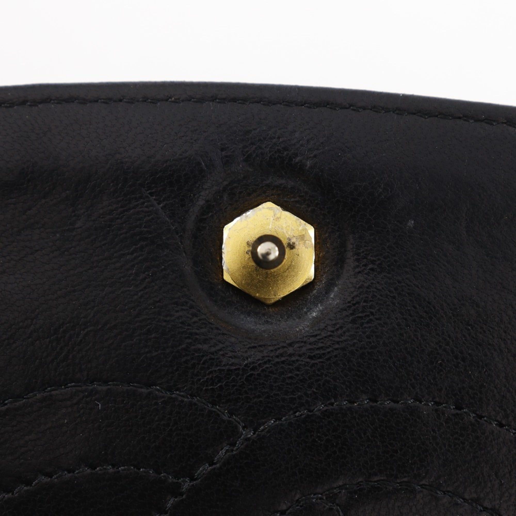 Chanel CHANEL Half Moon Chain Shoulder Bag, Vintage Lambskin, Black, Snap Button, Women's Size ONE SIZE - 12 Thumbnail