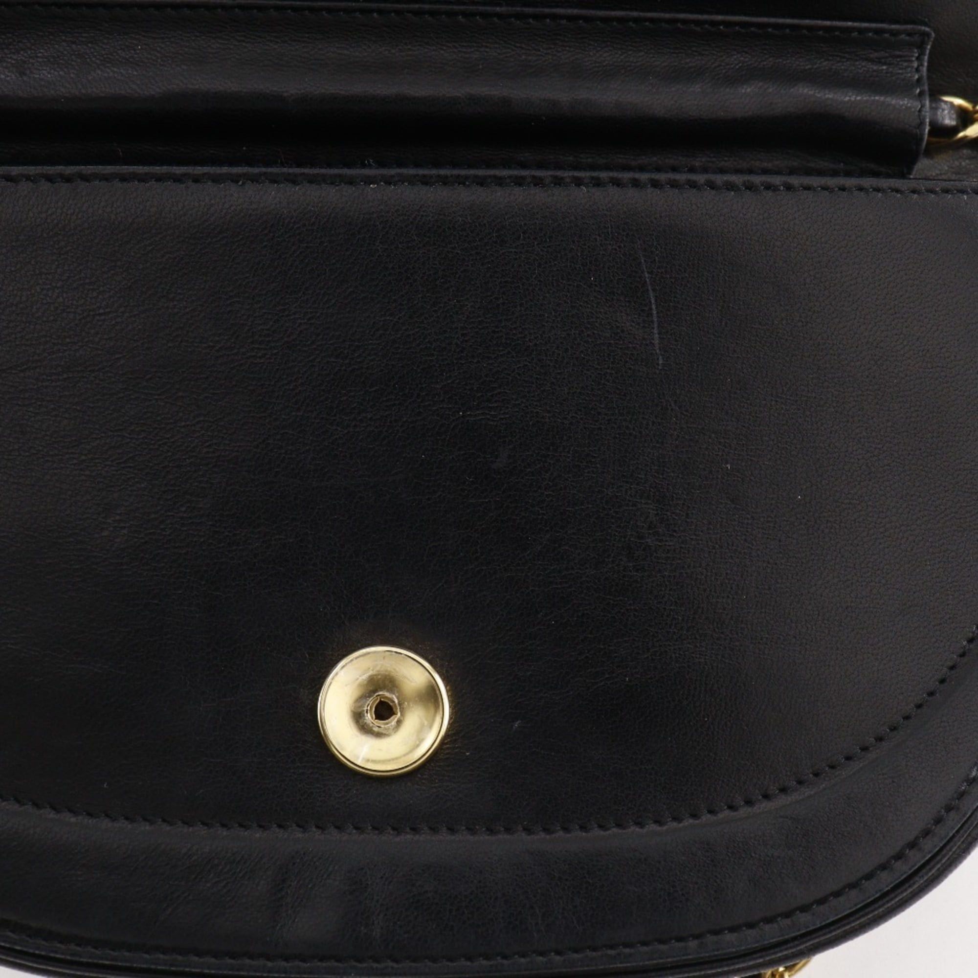Chanel CHANEL Half Moon Chain Shoulder Bag, Vintage Lambskin, Black, Snap Button, Women's Size ONE SIZE - 14 Thumbnail