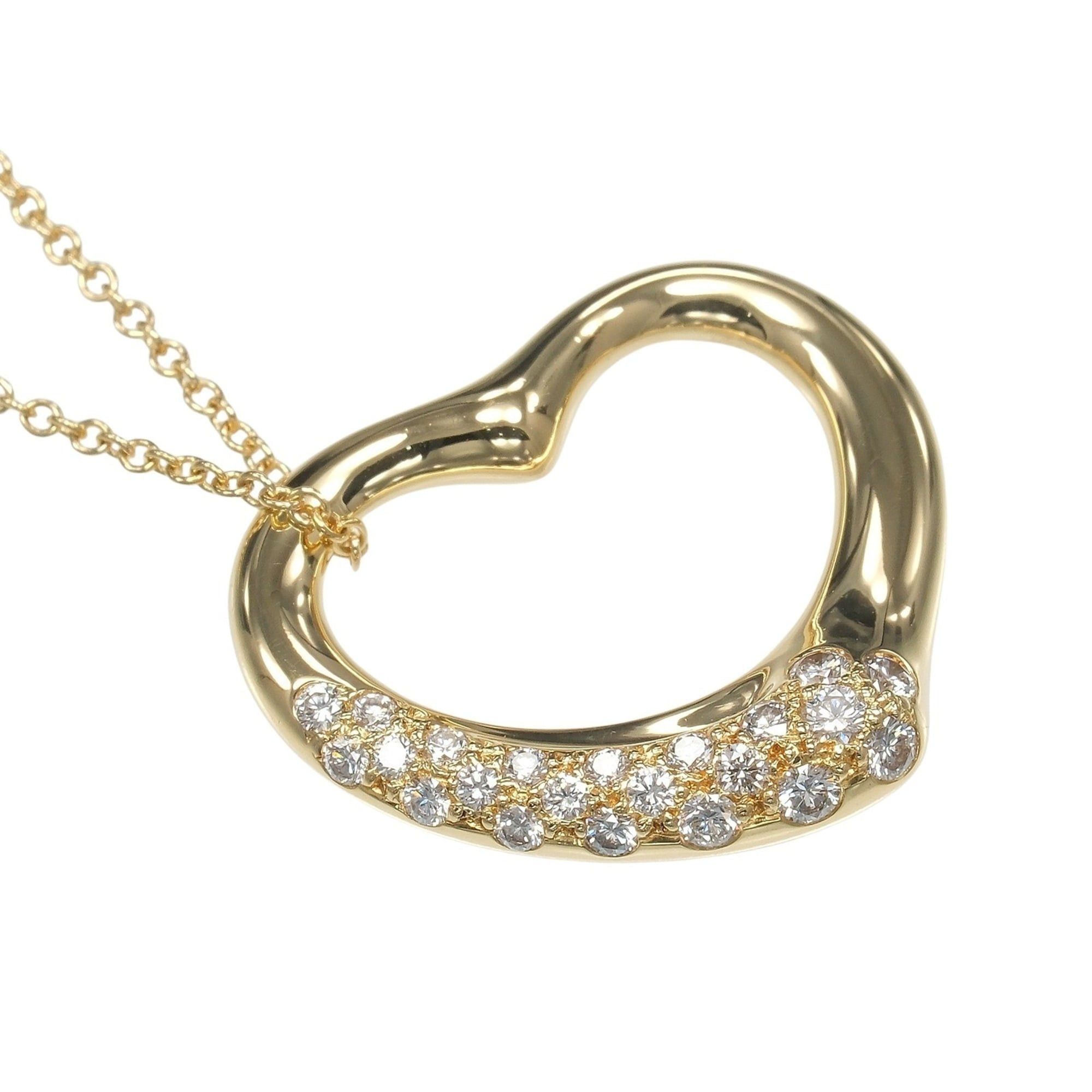 Tiffany & Co. Tiffany & Co. Open Heart Necklace in 18K Yellow Gold with Diamonds, Approx. 7.86g Size ONE SIZE - 4 Thumbnail