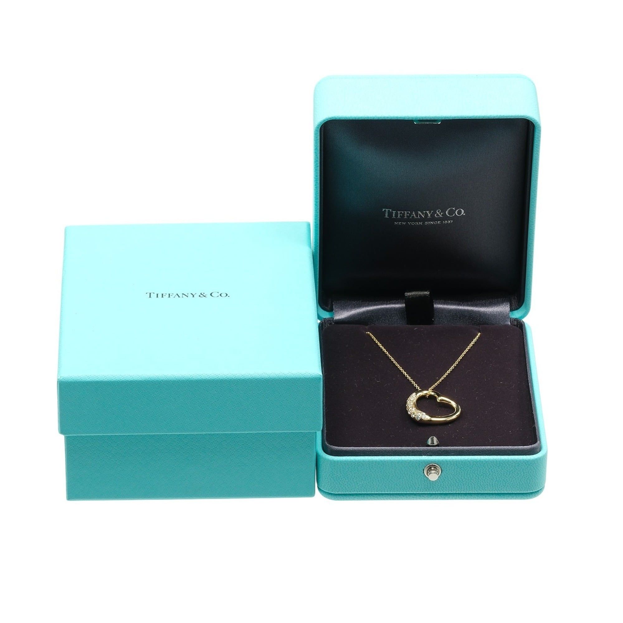Tiffany & Co. Tiffany & Co. Open Heart Necklace in 18K Yellow Gold with Diamonds, Approx. 7.86g Size ONE SIZE - 8 Thumbnail