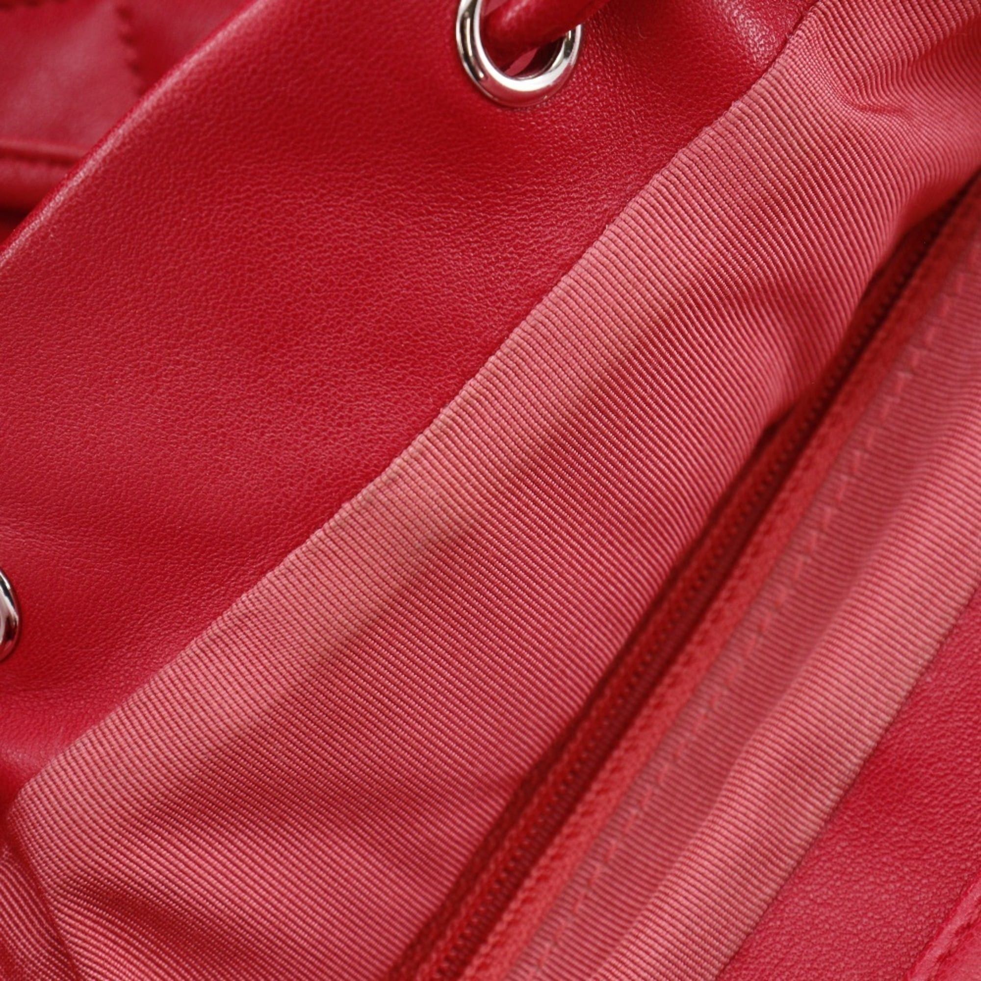 Chanel CHANEL Matelasse Backpack/Daypack, Lambskin, Red, 2-Way, A5, Turn Lock, Women's Size ONE SIZE - 10 Thumbnail