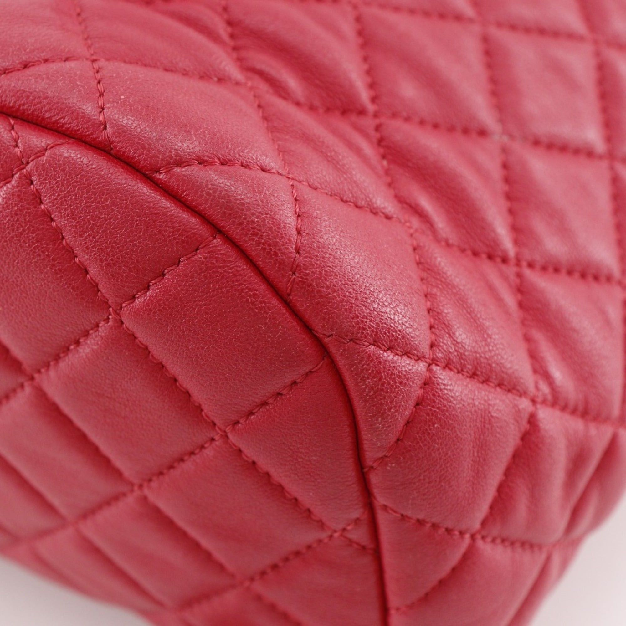 Chanel CHANEL Matelasse Backpack/Daypack, Lambskin, Red, 2-Way, A5, Turn Lock, Women's Size ONE SIZE - 5 Thumbnail