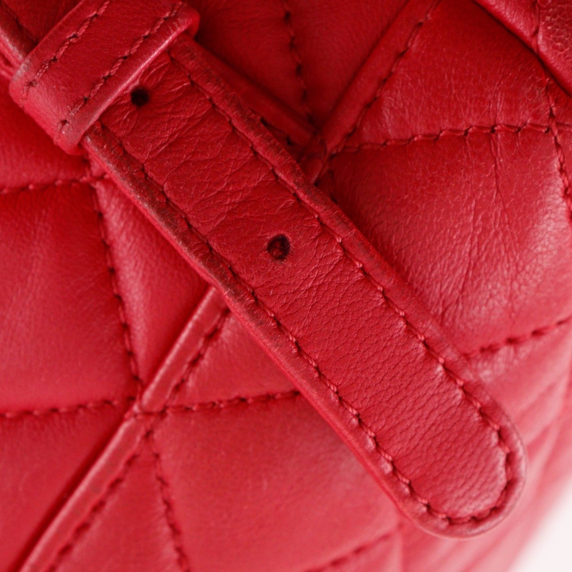 Chanel CHANEL Matelasse Backpack/Daypack, Lambskin, Red, 2-Way, A5, Turn Lock, Women's Size ONE SIZE - 13 Thumbnail