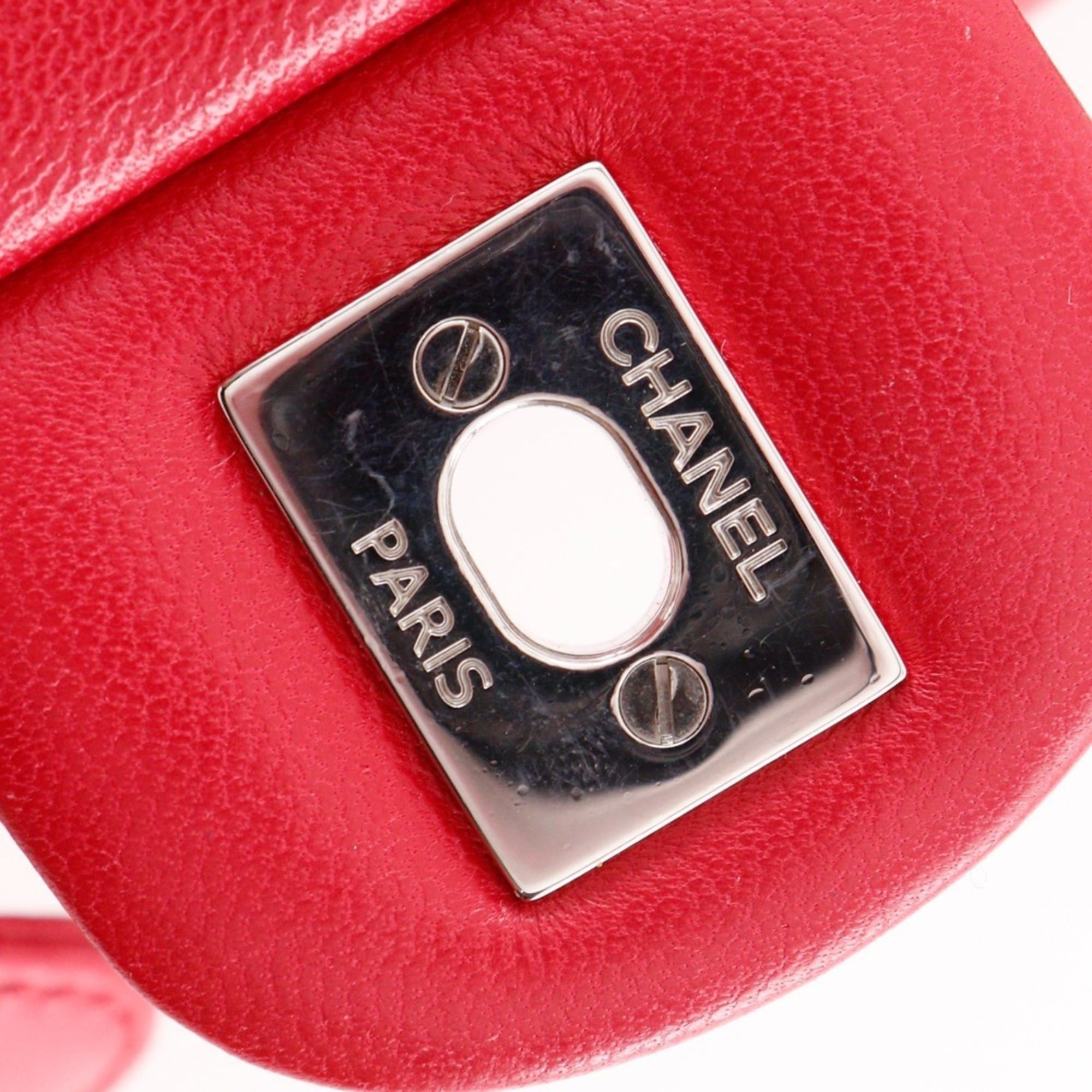 Chanel CHANEL Matelasse Backpack/Daypack, Lambskin, Red, 2-Way, A5, Turn Lock, Women's Size ONE SIZE - 16 Thumbnail