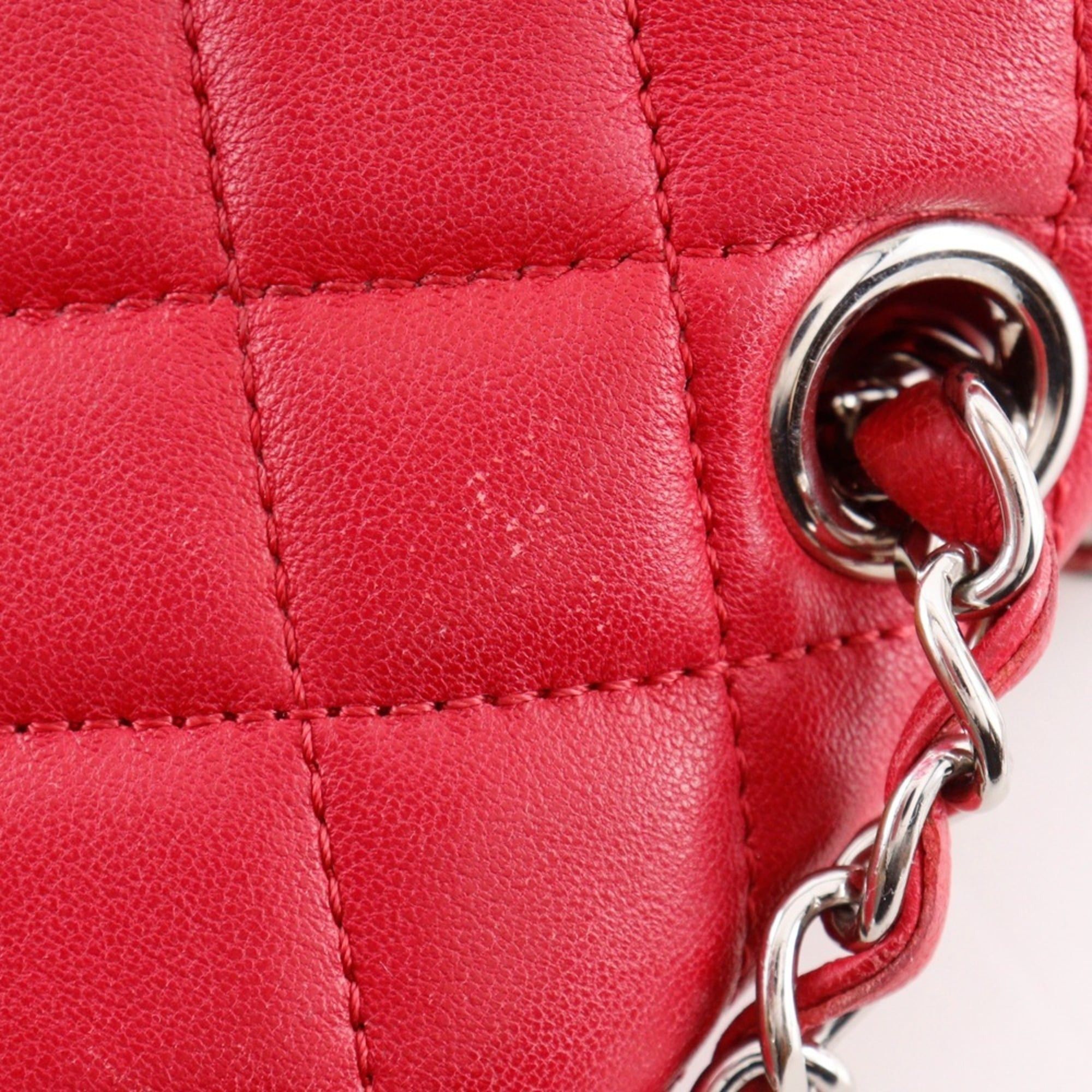 Chanel CHANEL Matelasse Backpack/Daypack, Lambskin, Red, 2-Way, A5, Turn Lock, Women's Size ONE SIZE - 15 Thumbnail