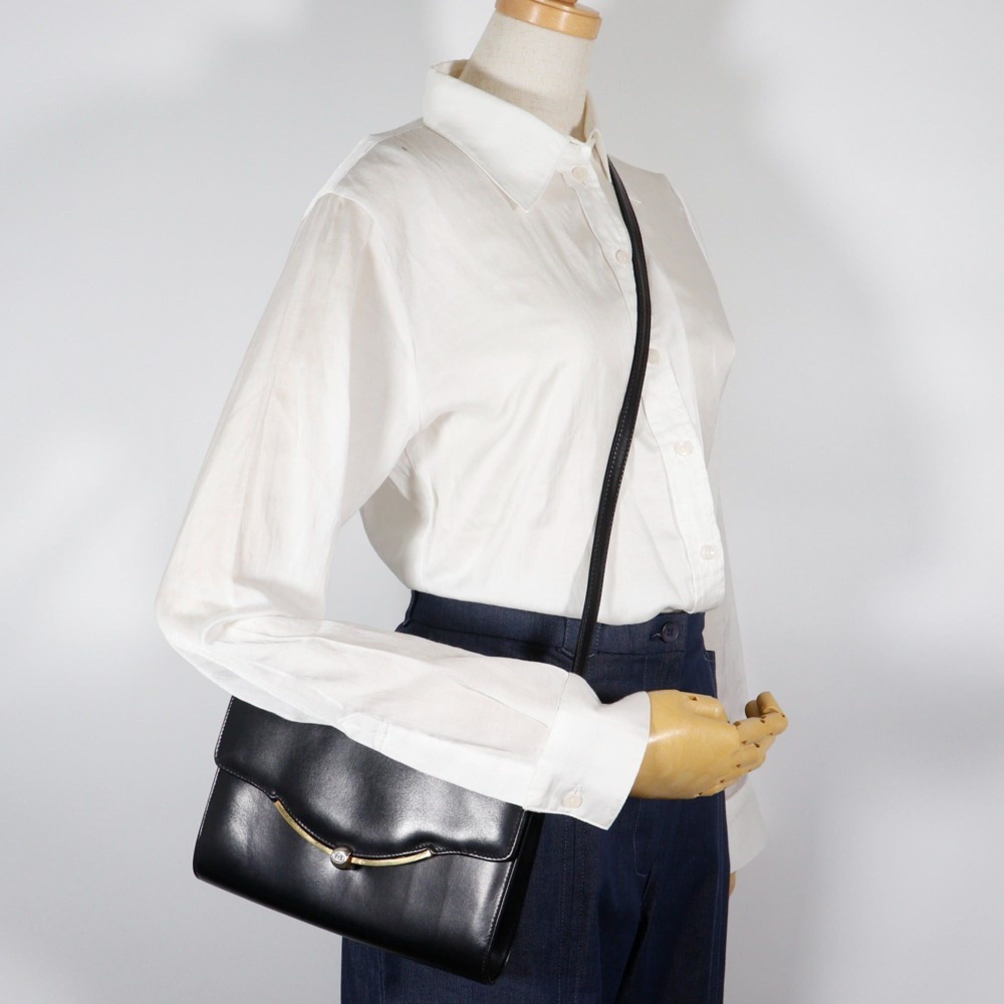 Gucci Gucci Old Shoulder Bag 2-Way Clutch Calfskin Black Flap Women's Size ONE SIZE - 18 Thumbnail