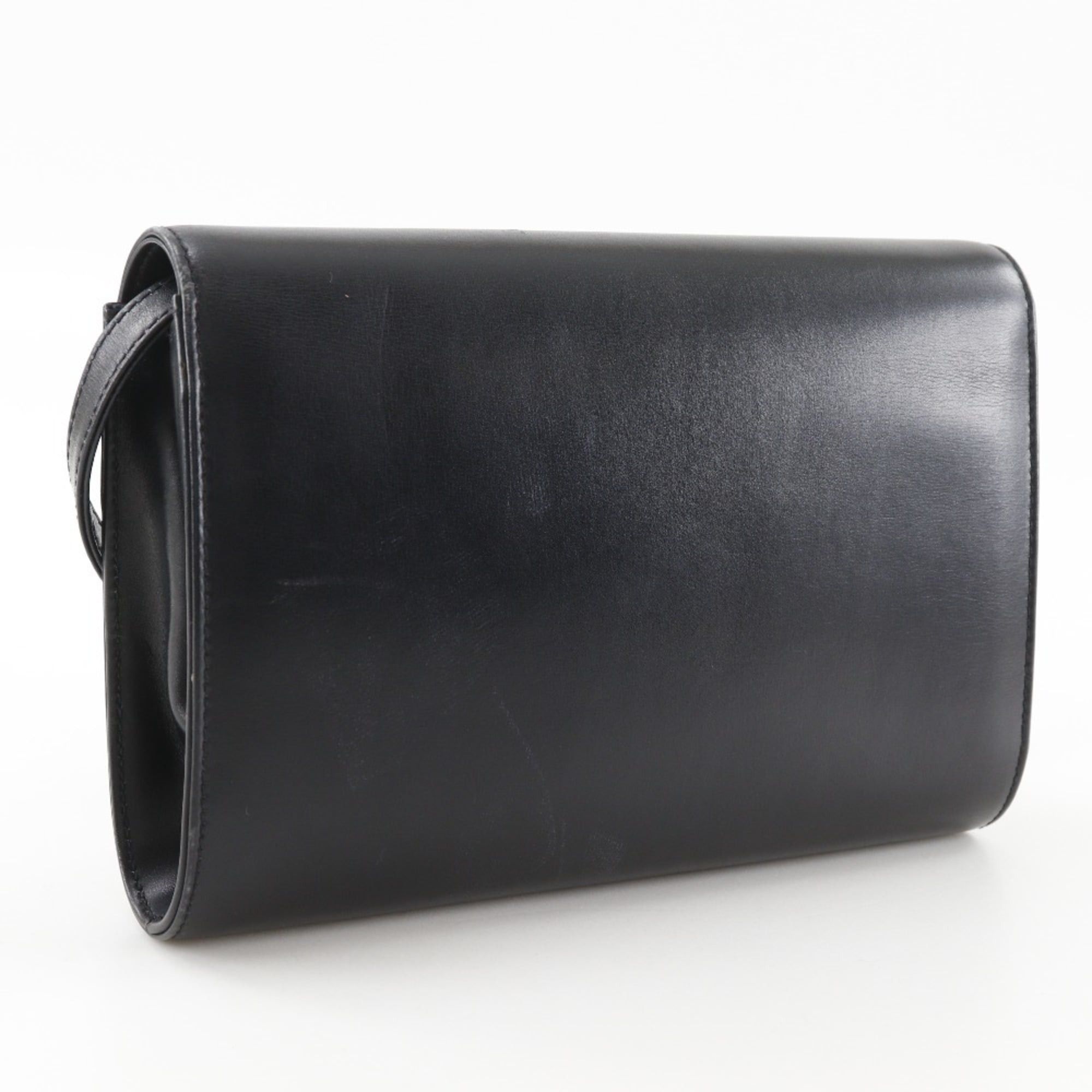 Gucci Gucci Old Shoulder Bag 2-Way Clutch Calfskin Black Flap Women's Size ONE SIZE - 3 Thumbnail