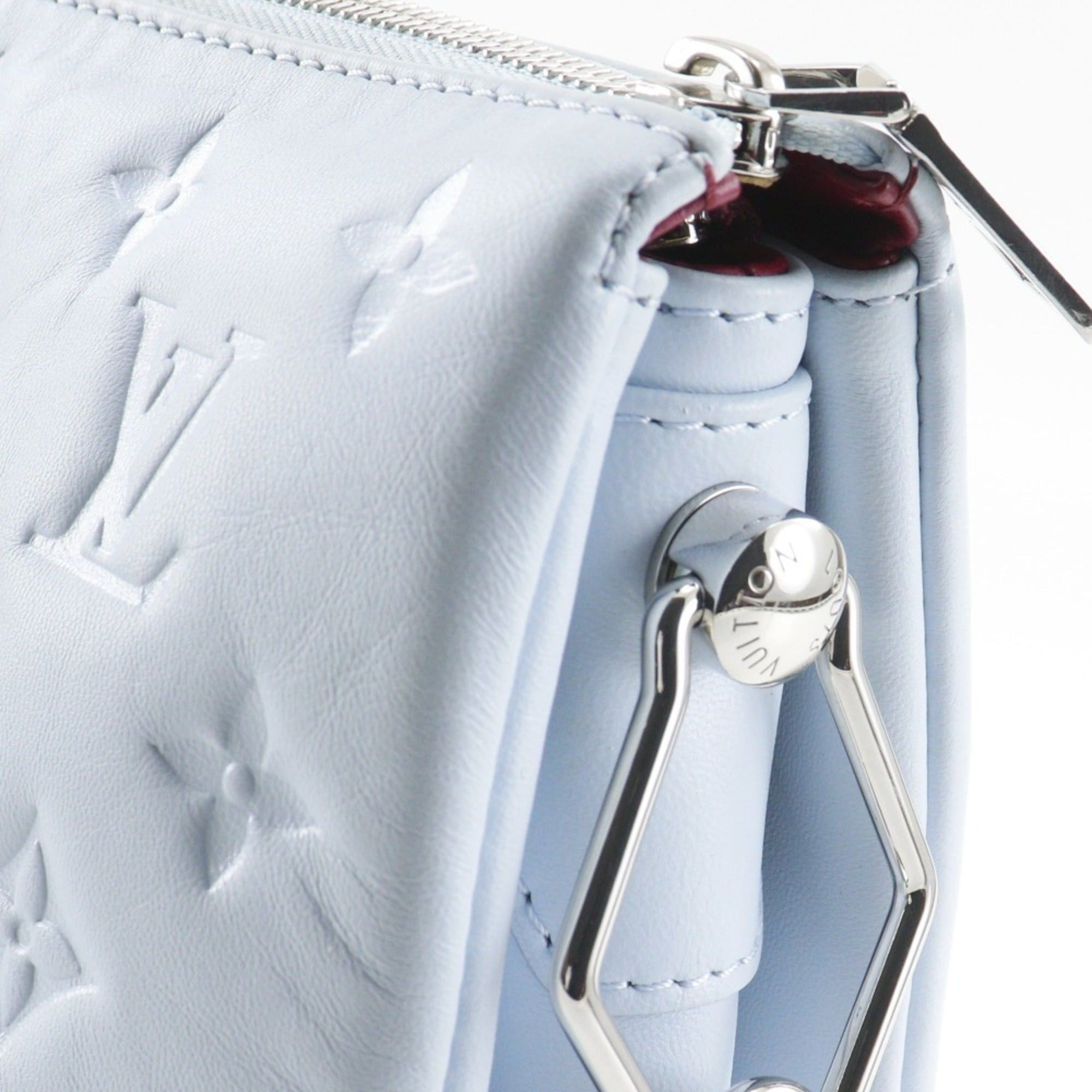 Louis Vuitton Louis Vuitton Kussan PM Shoulder Bag in Monogram Embossed Lamb Leather, Blue Glacier, Light Blue, A5, Women's Size ONE SIZE - 17 Thumbnail