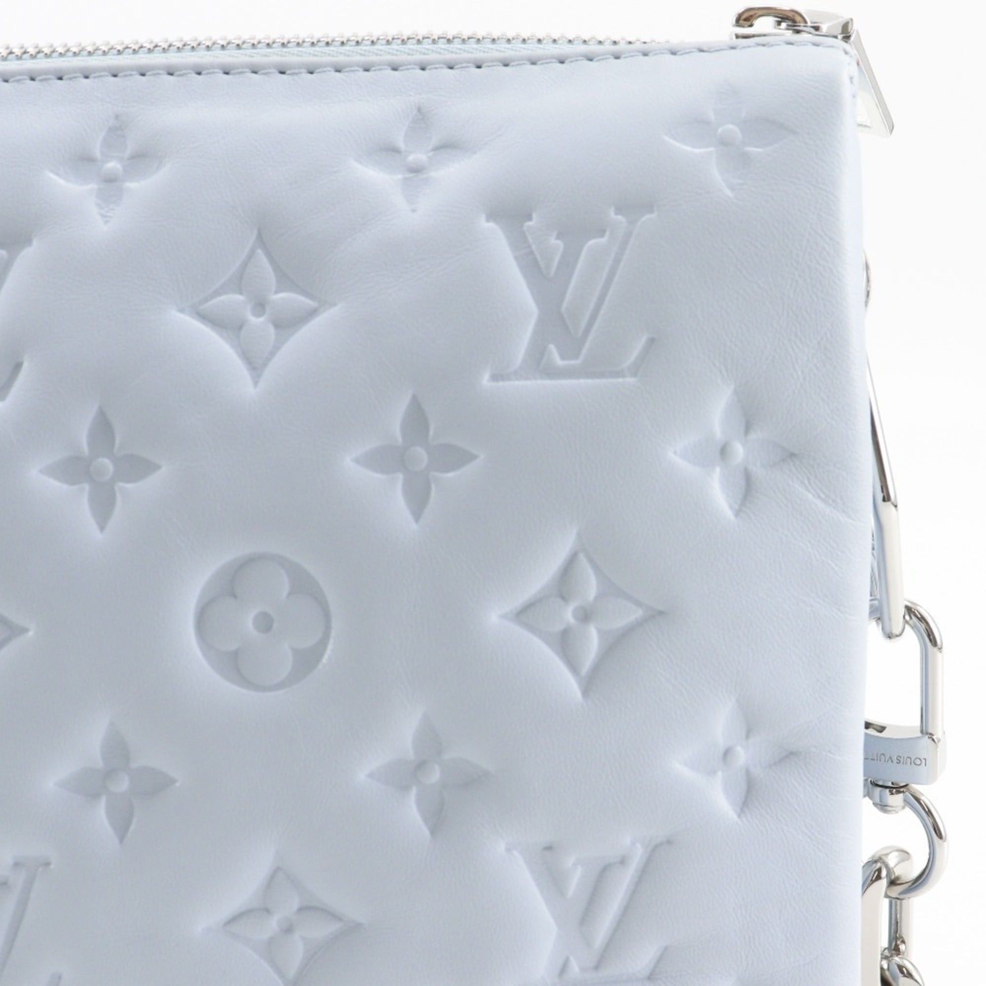 Louis Vuitton Louis Vuitton Kussan PM Shoulder Bag in Monogram Embossed Lamb Leather, Blue Glacier, Light Blue, A5, Women's Size ONE SIZE - 14 Thumbnail