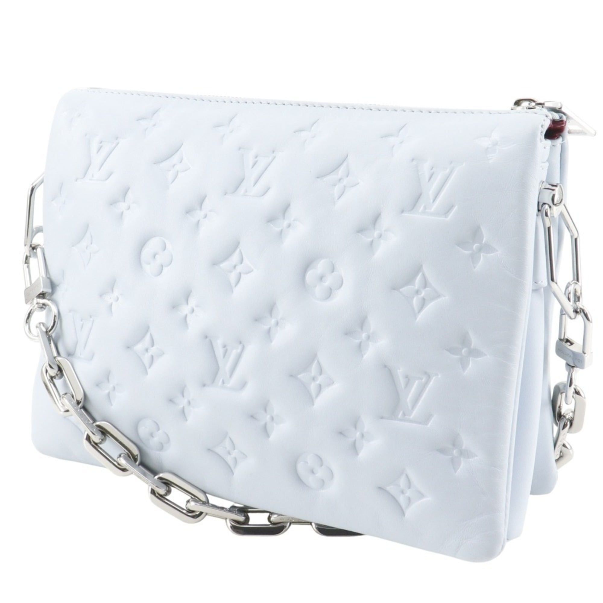 Louis Vuitton Louis Vuitton Kussan PM Shoulder Bag in Monogram Embossed Lamb Leather, Blue Glacier, Light Blue, A5, Women's Size ONE SIZE - 2 Thumbnail