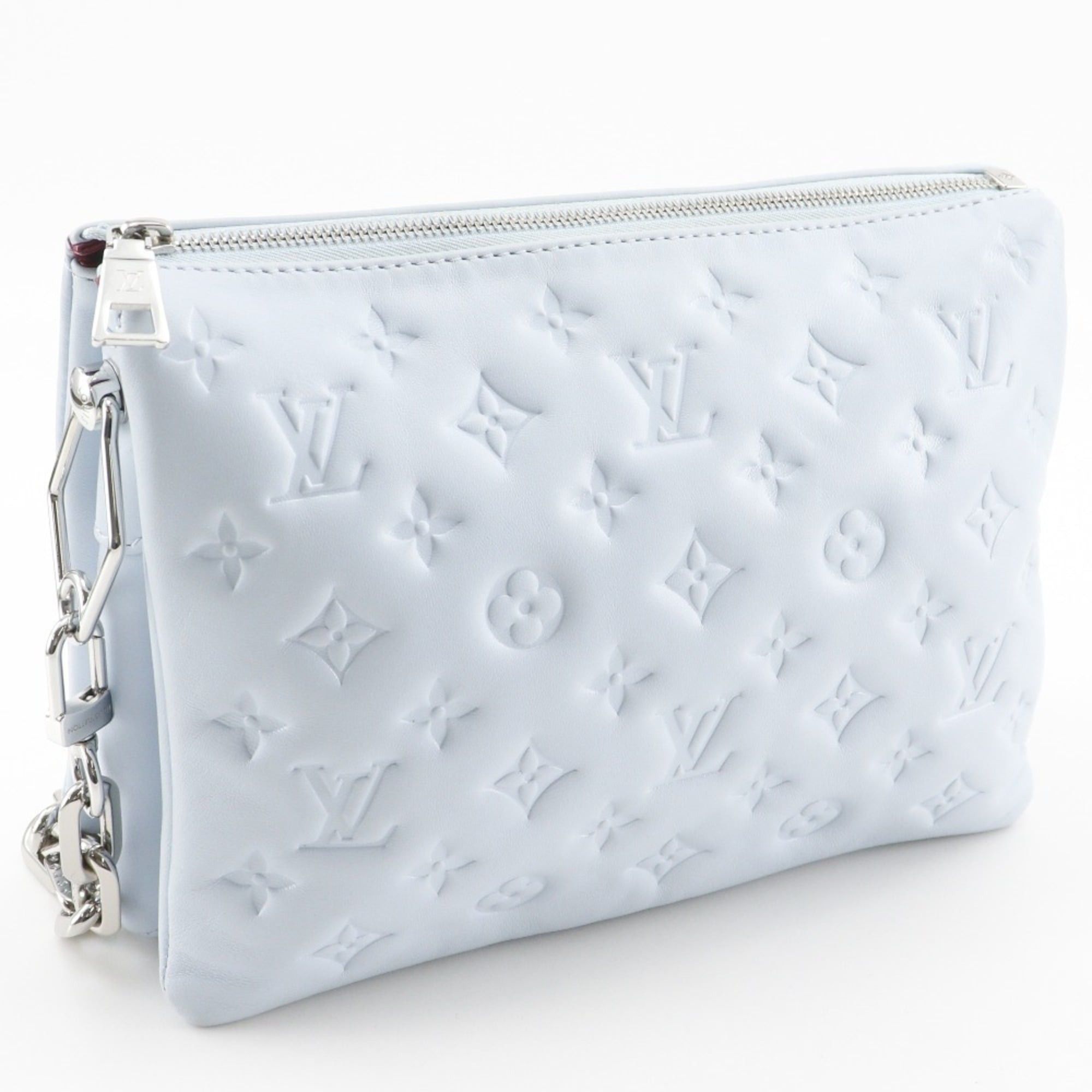 Louis Vuitton Louis Vuitton Kussan PM Shoulder Bag in Monogram Embossed Lamb Leather, Blue Glacier, Light Blue, A5, Women's Size ONE SIZE - 3 Thumbnail