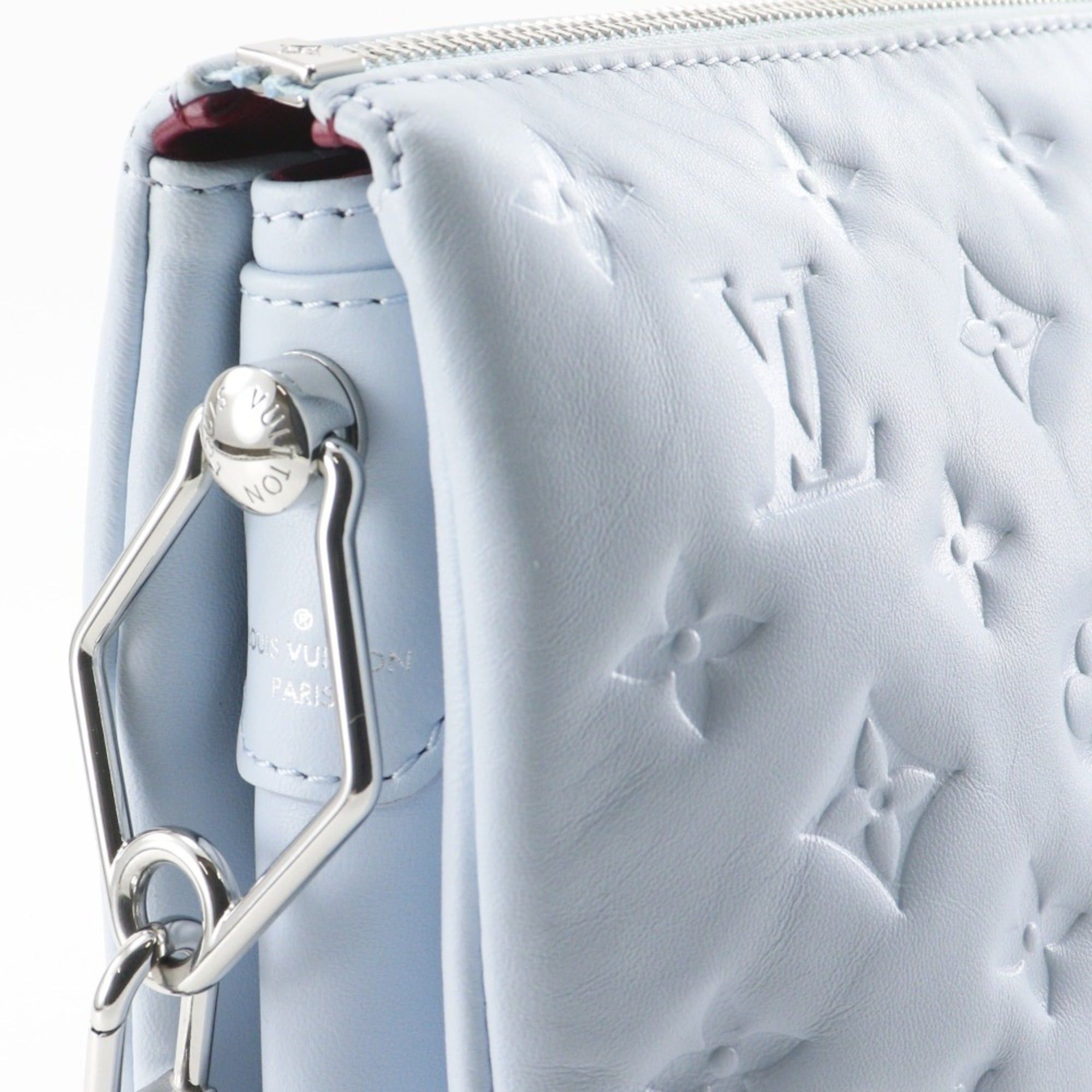 Louis Vuitton Louis Vuitton Kussan PM Shoulder Bag in Monogram Embossed Lamb Leather, Blue Glacier, Light Blue, A5, Women's Size ONE SIZE - 16 Thumbnail