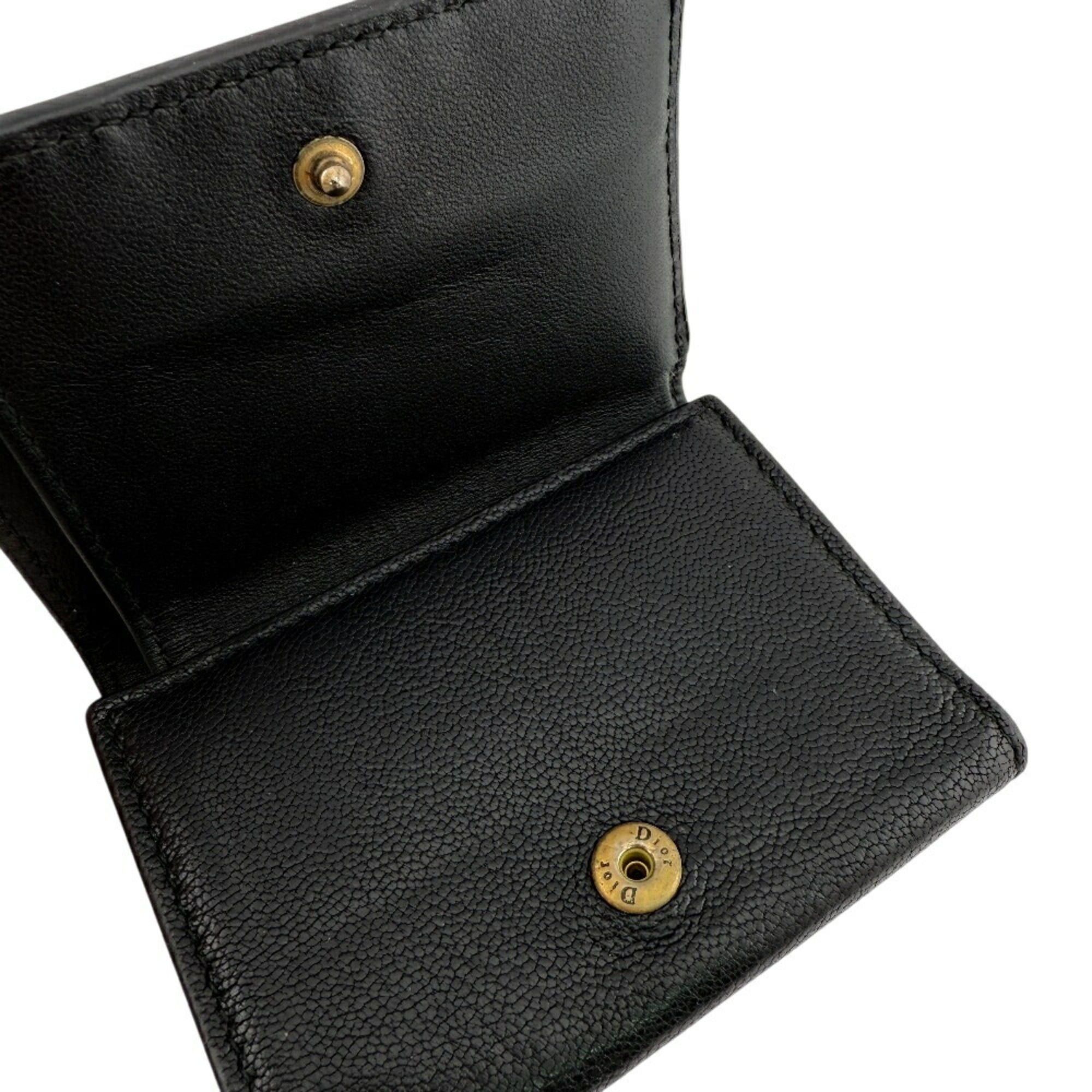 Dior Christian Dior Saddle Compact Wallet, Tri-fold Black, Women's Size ONE SIZE - 11 Thumbnail