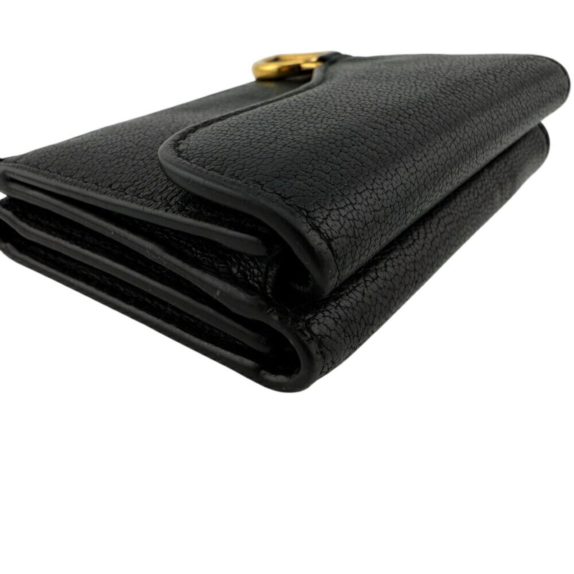 Dior Christian Dior Saddle Compact Wallet, Tri-fold Black, Women's Size ONE SIZE - 6 Thumbnail
