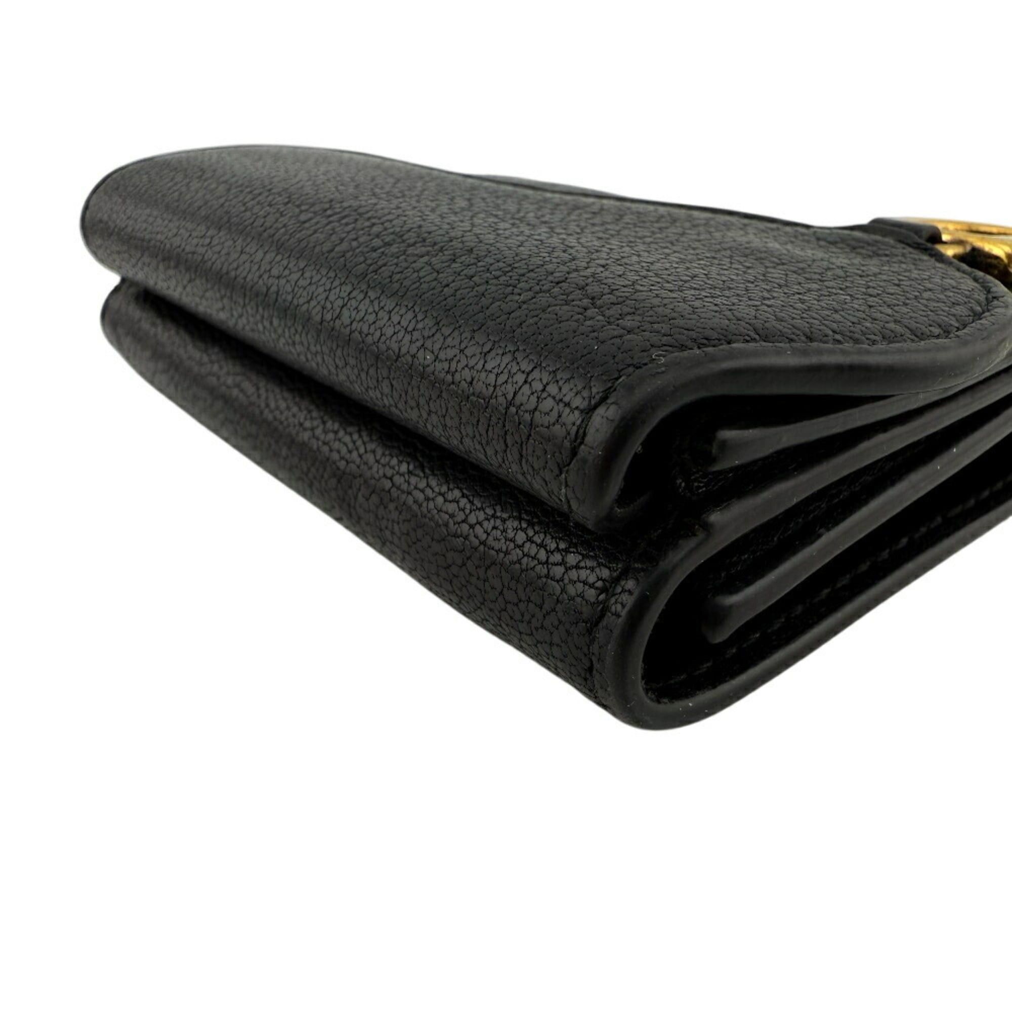 Dior Christian Dior Saddle Compact Wallet, Tri-fold Black, Women's Size ONE SIZE - 7 Thumbnail