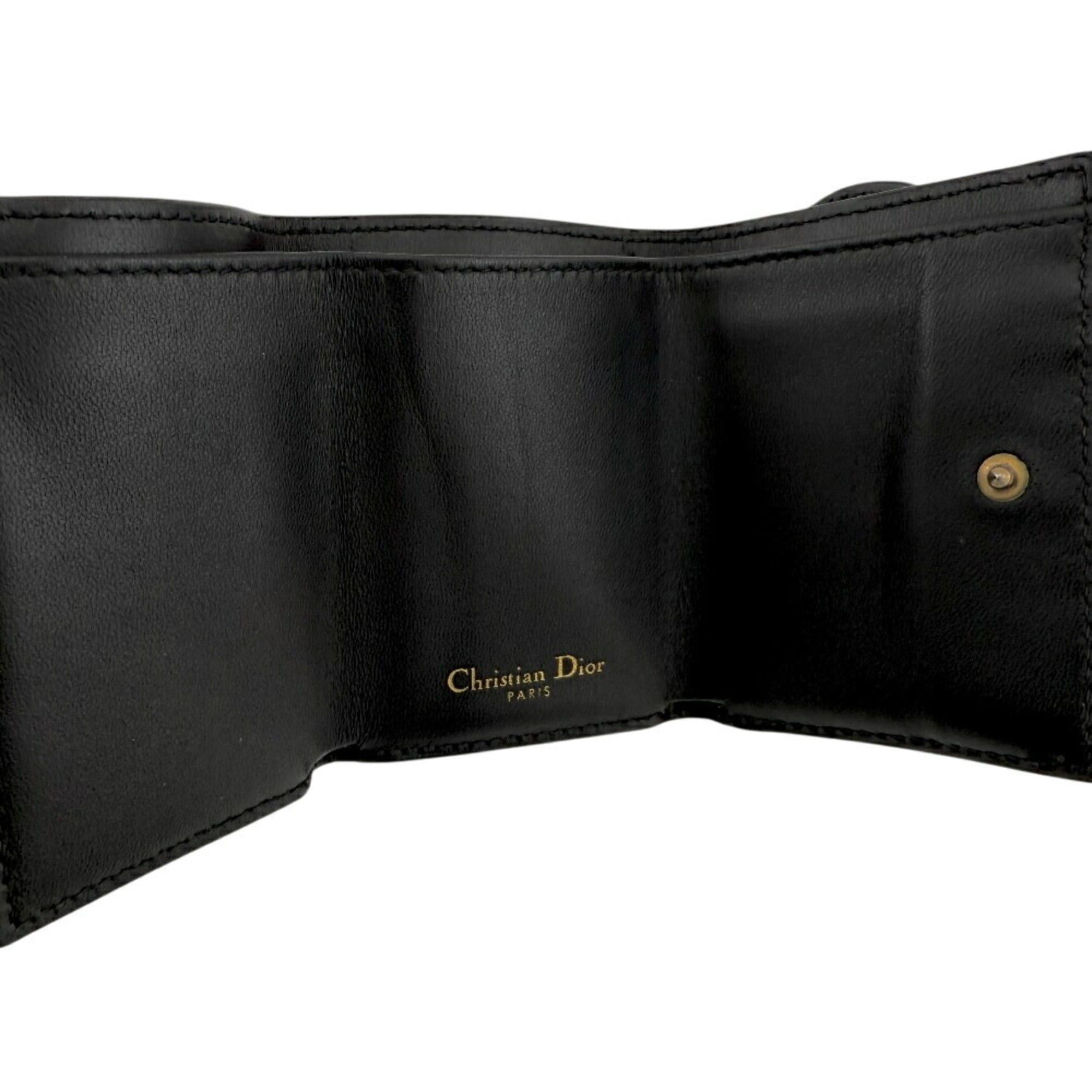 Dior Christian Dior Saddle Compact Wallet, Tri-fold Black, Women's Size ONE SIZE - 12 Thumbnail