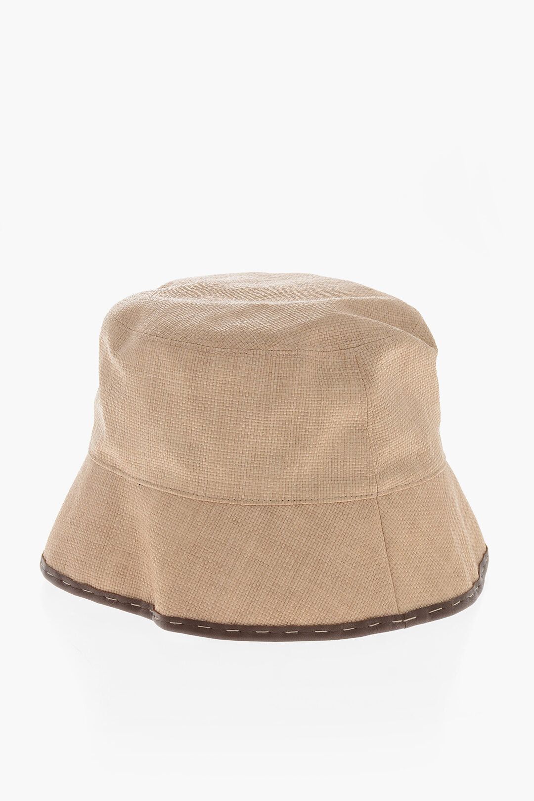 Fendi Raffia-Effect Bucket Hat with Leather Details Size ONE SIZE - 3 Thumbnail