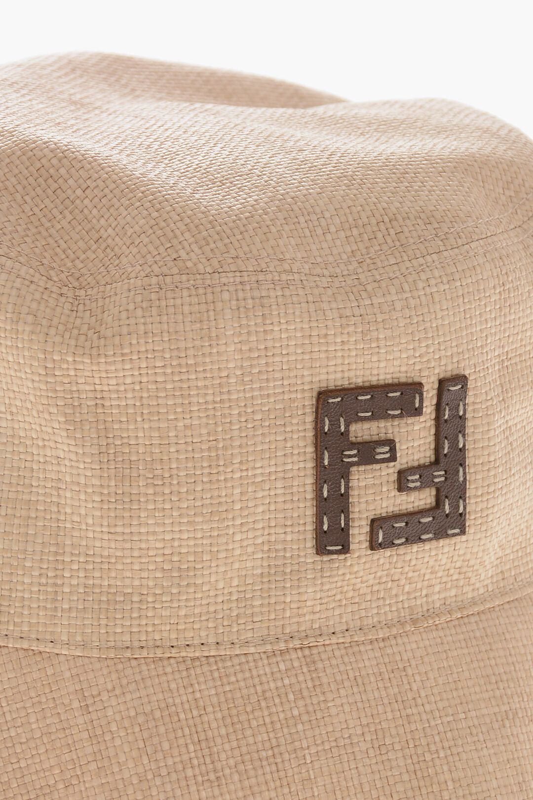 Fendi Raffia-Effect Bucket Hat with Leather Details Size ONE SIZE - 2 Thumbnail