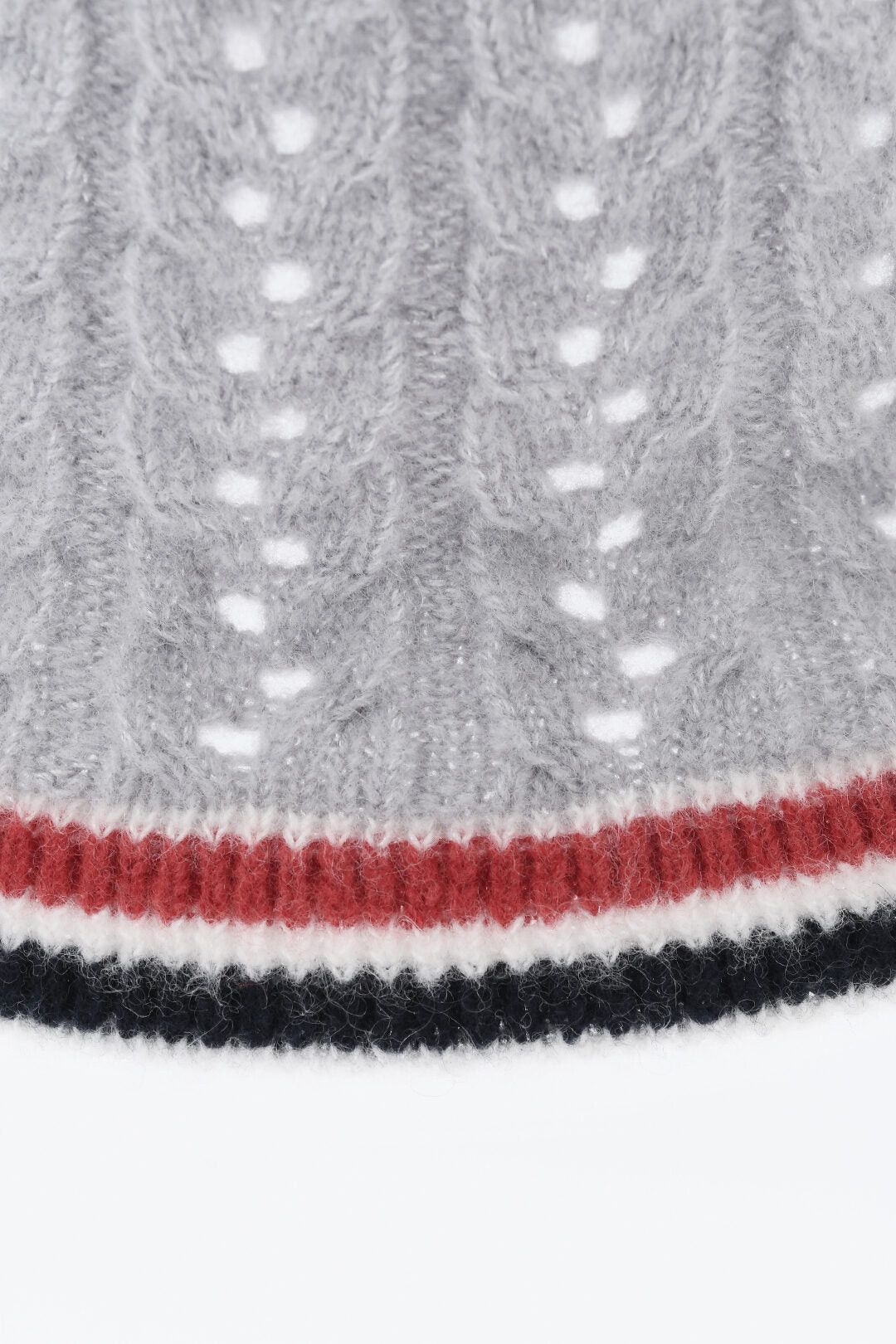 Thom Browne Cable-Knit Cloche Hat with Contrast Brim Size ONE SIZE - 2 Thumbnail