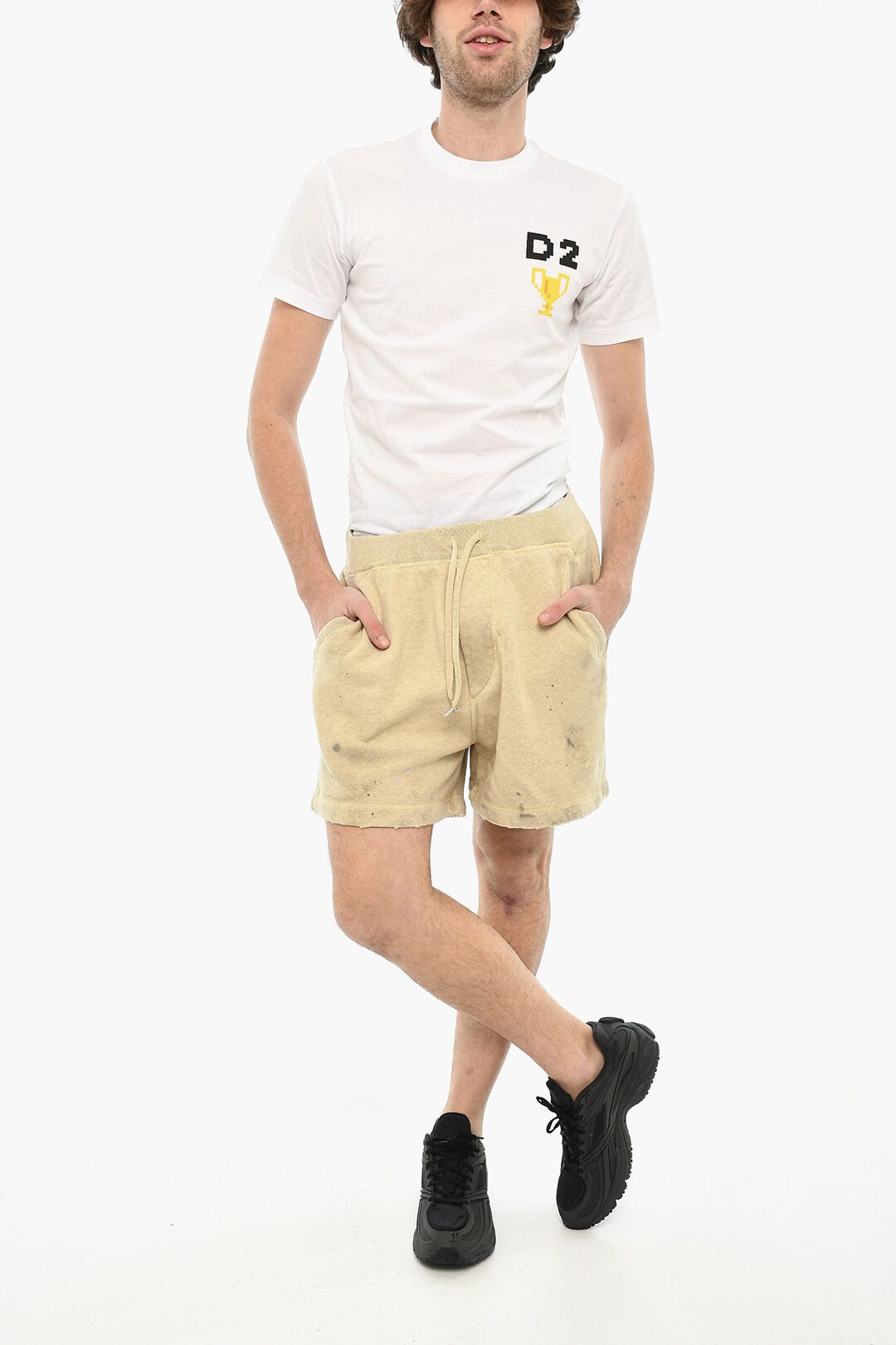 Dsquared2 Solid-Color Cotton Shorts Size US 31 - 4 Thumbnail