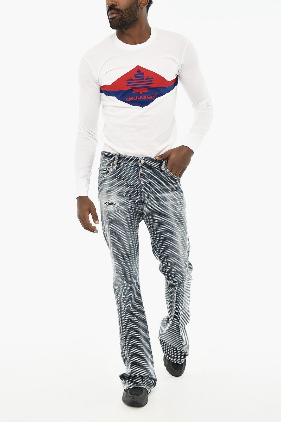 Dsquared2 Distressed Jeans with All-Over Studs Size US 36 / EU 52 - 3 Thumbnail