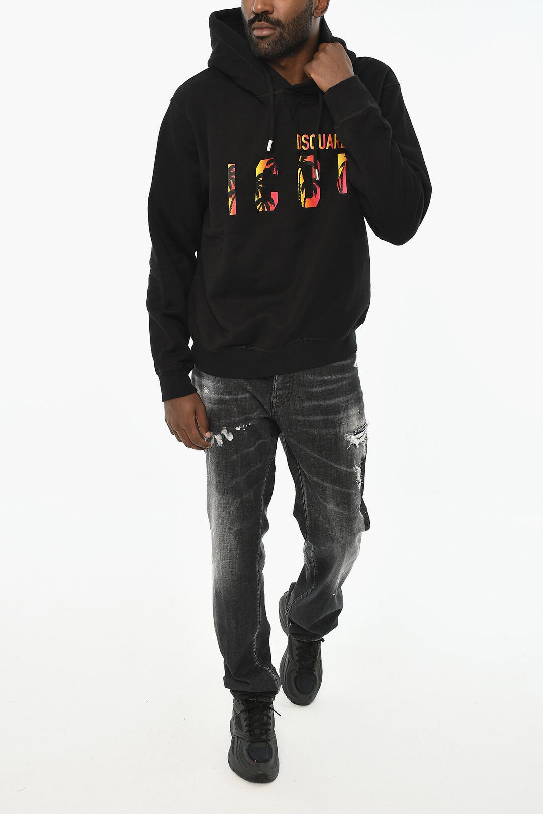 Dsquared2 ICON Cotton Hoodie with Front Logo Size US XL / EU 56 / 4 - 4 Thumbnail