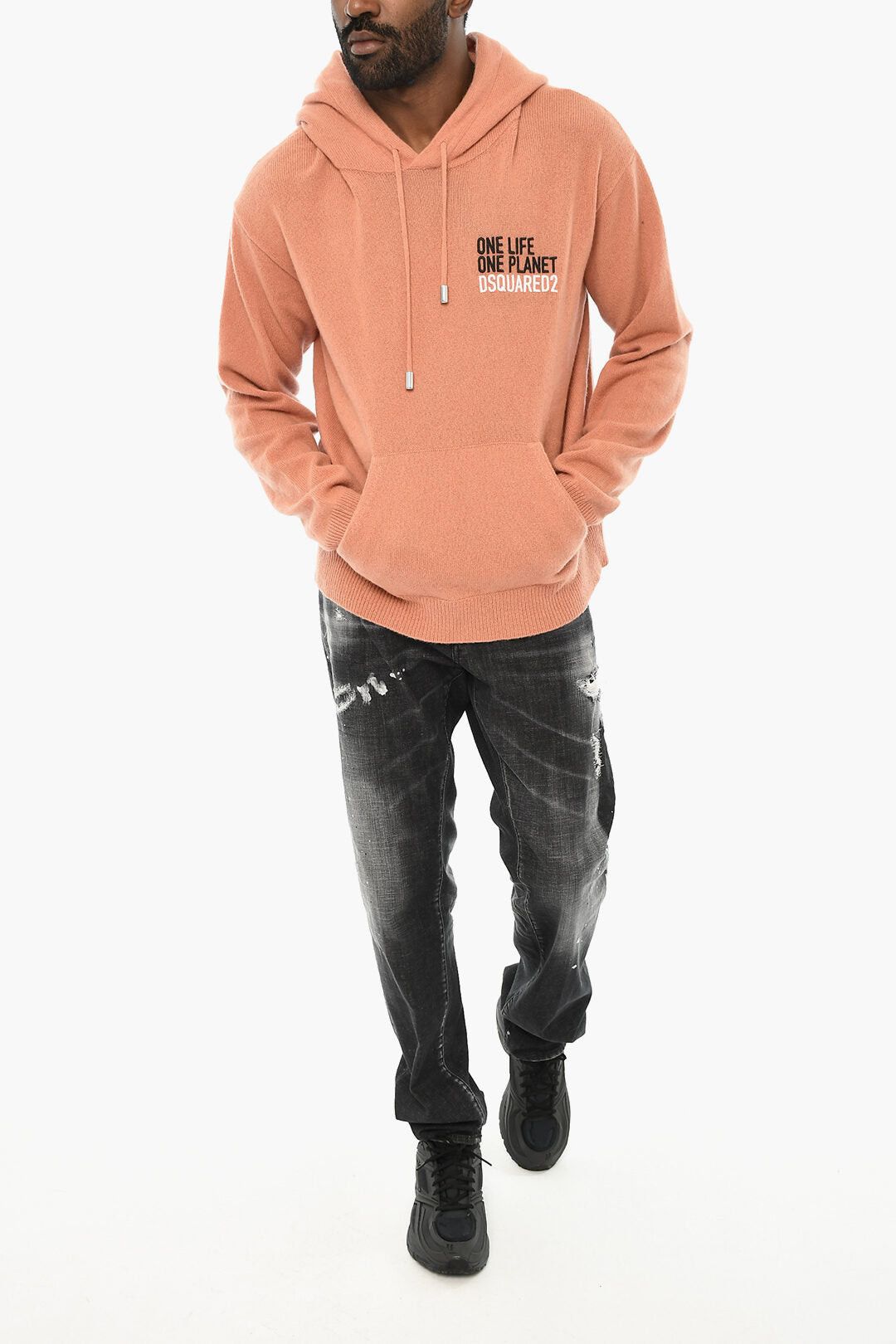 Dsquared2 Hooded Cashmere Sweater with Patch Pockets Size US M / EU 48-50 / 2 - 4 Thumbnail
