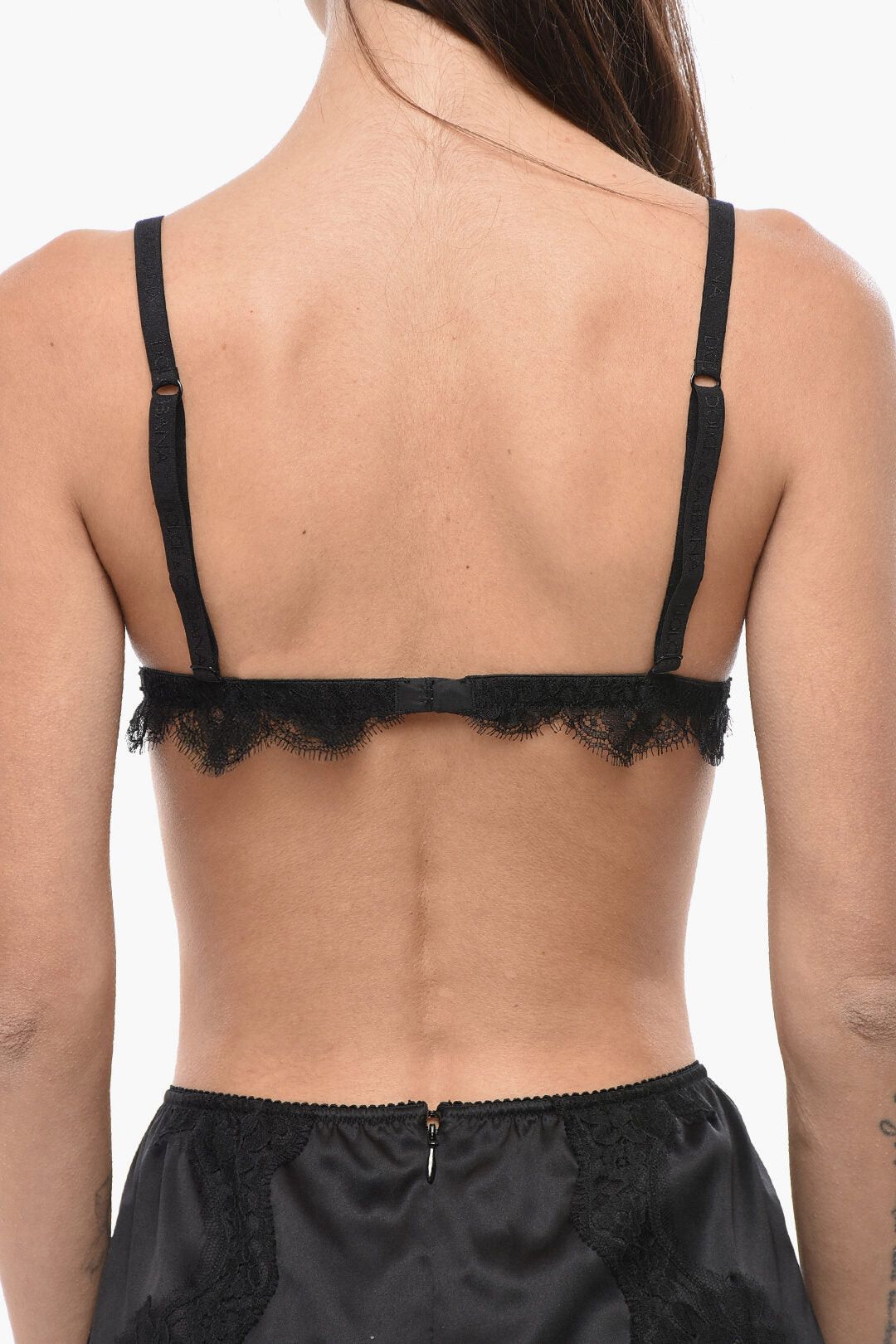 Dolce & Gabbana Satin Triangle Bra With Mesh Inserts Size ONE SIZE - 2 Thumbnail