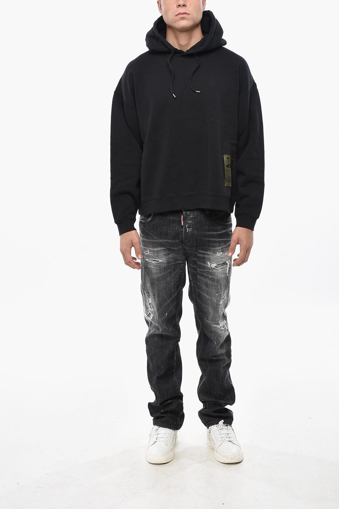 Dsquared2 Cotton-Fleece Hoodie With Logo Patch Size US XL / EU 56 / 4 - 4 Thumbnail