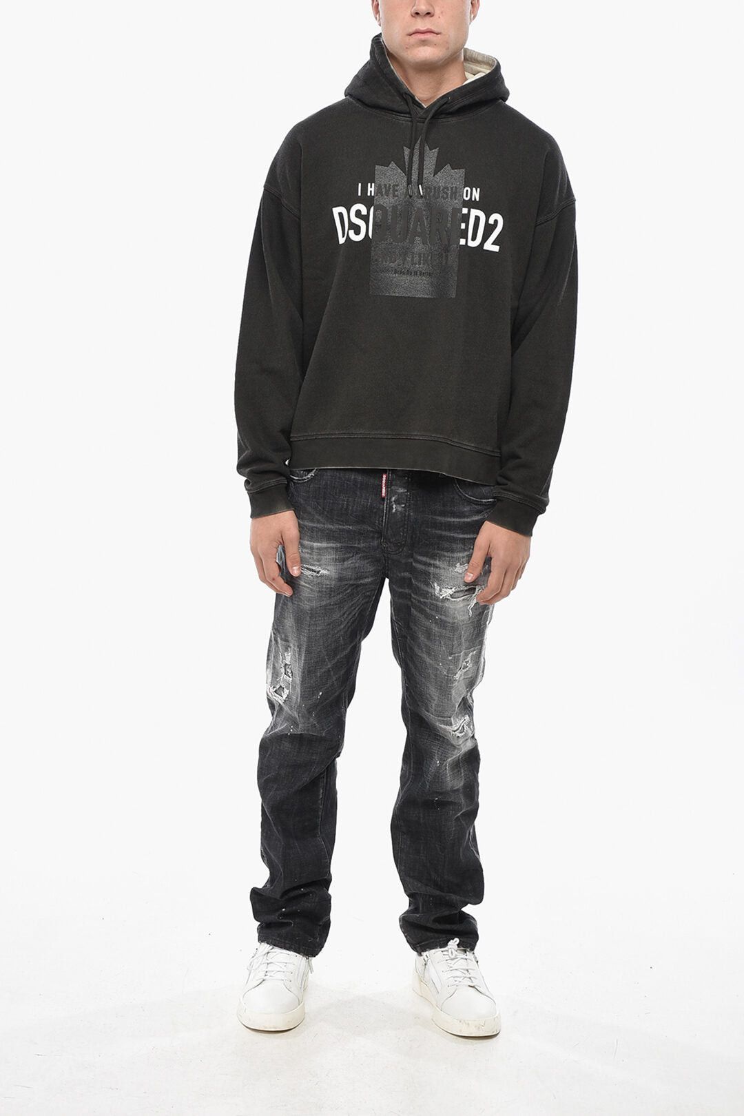 Dsquared2 Relaxed-Fit Hoodie CRUSH With Embossed Print Size US M / EU 48-50 / 2 - 4 Thumbnail
