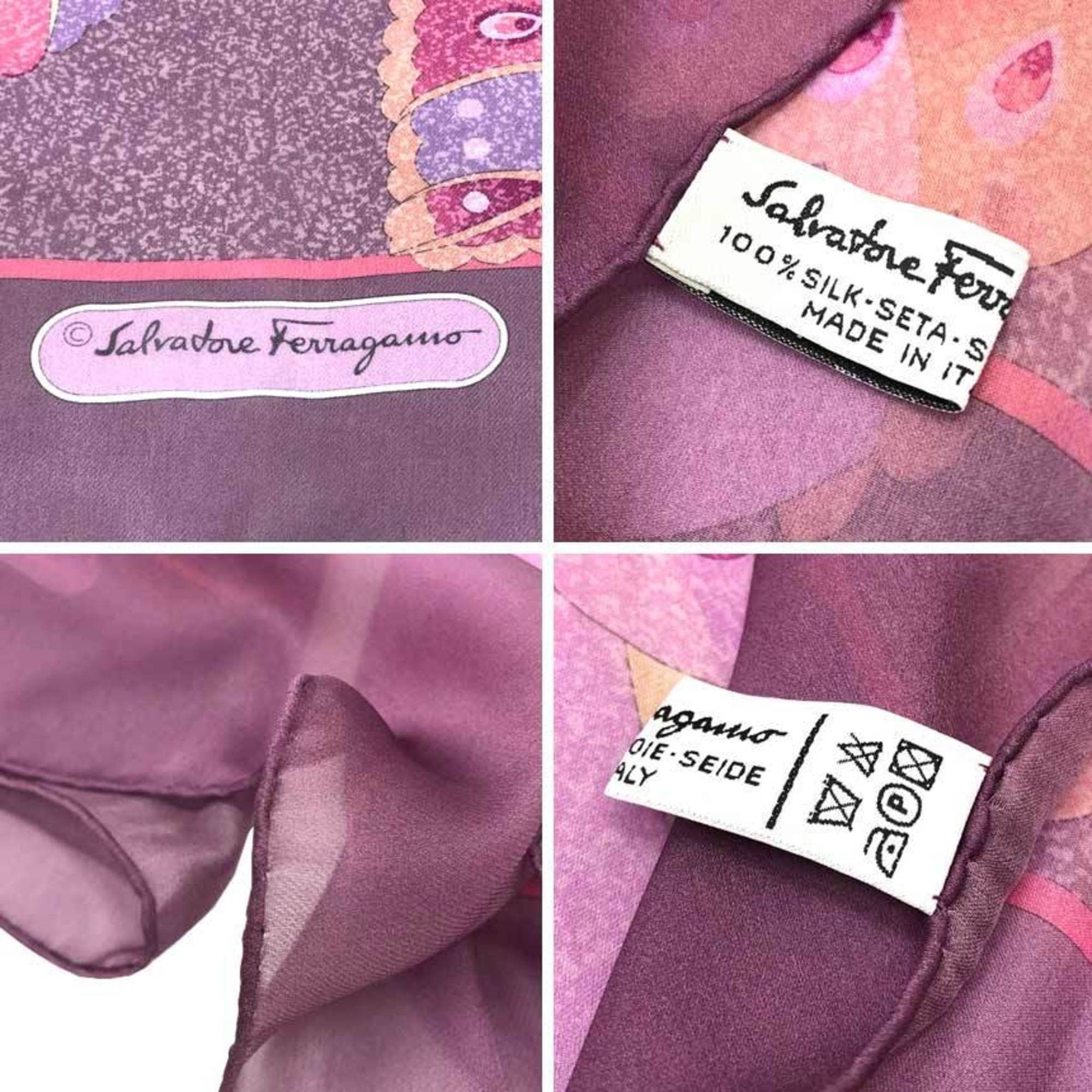 Salvatore Ferragamo Salvatore Ferragamo Silk Chiffon Shawl Stole Scarf Large Flower Women's Size ONE SIZE - 3 Thumbnail