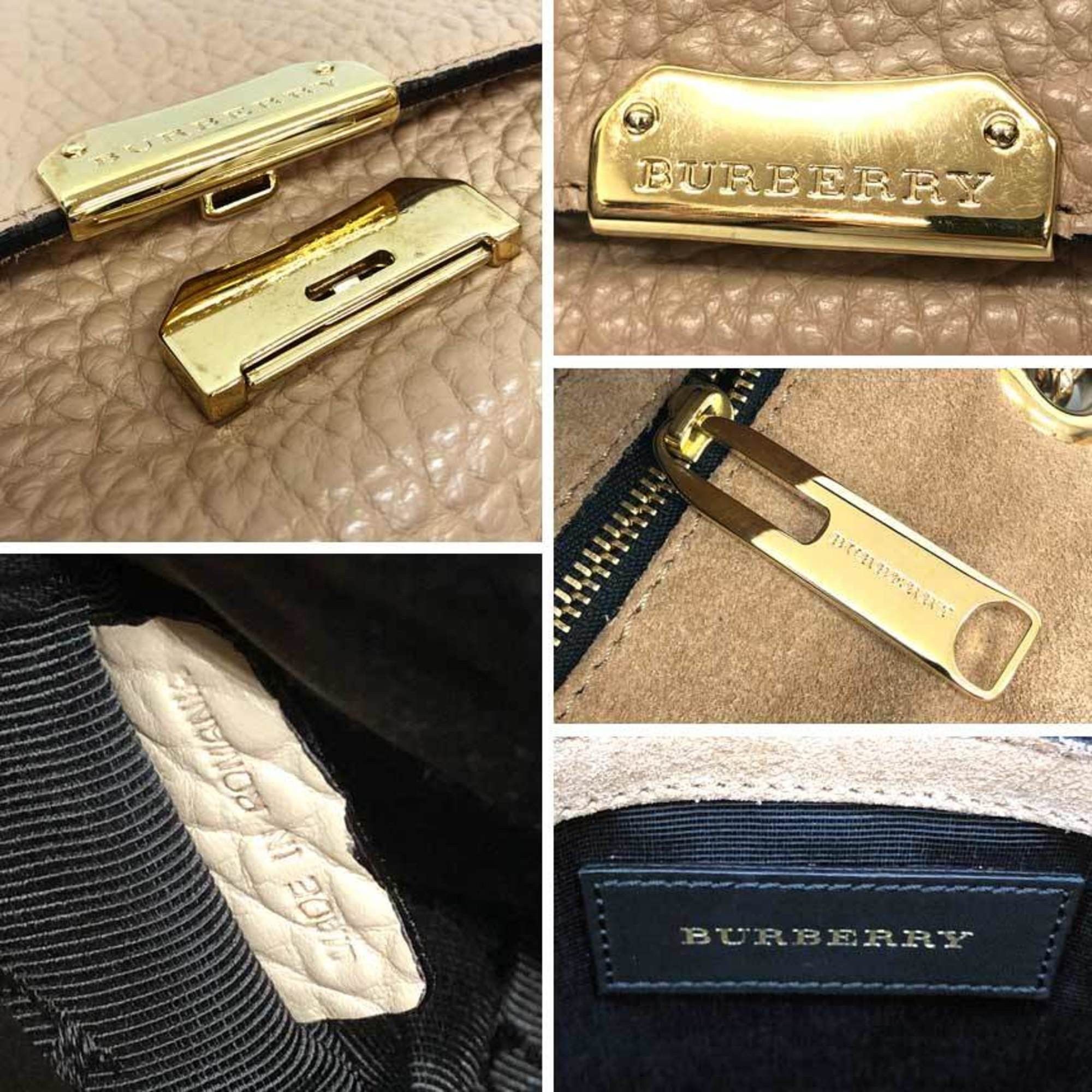 Burberry Burberry Leather Chain Shoulder Bag, Beige, Women's Size ONE SIZE - 3 Thumbnail