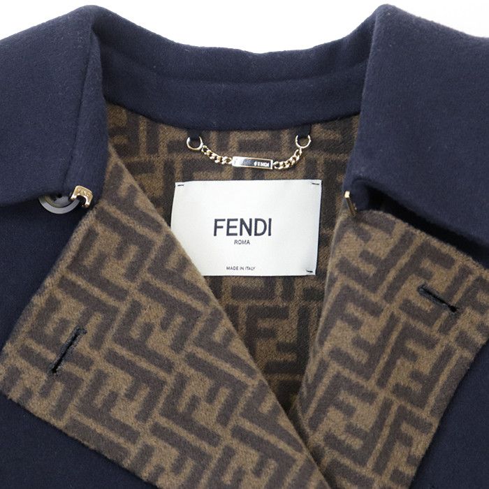 Fendi Fendi Fendi FF Zuccha Monogram Wool Silk Coat Textile Outerwear DUTY FREE for USA Size ONE SIZE - 11 Thumbnail