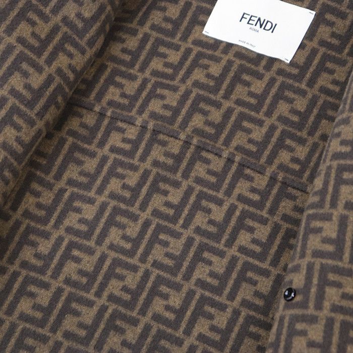Fendi Fendi Fendi FF Zuccha Monogram Wool Silk Coat Textile Outerwear DUTY FREE for USA Size ONE SIZE - 12 Thumbnail