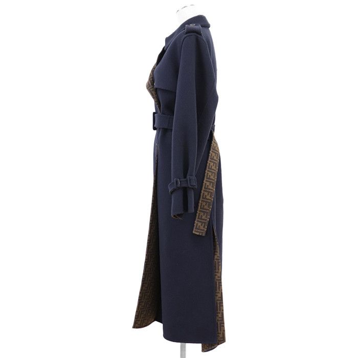 Fendi Fendi Fendi FF Zuccha Monogram Wool Silk Coat Textile Outerwear DUTY FREE for USA Size ONE SIZE - 16 Thumbnail