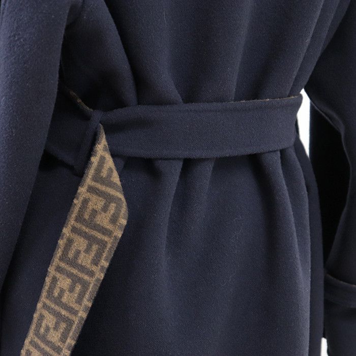 Fendi Fendi Fendi FF Zuccha Monogram Wool Silk Coat Textile Outerwear DUTY FREE for USA Size ONE SIZE - 7 Thumbnail