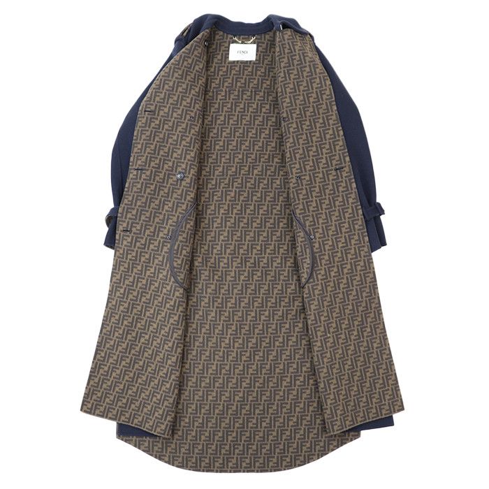 Fendi Fendi Fendi FF Zuccha Monogram Wool Silk Coat Textile Outerwear DUTY FREE for USA Size ONE SIZE - 8 Thumbnail