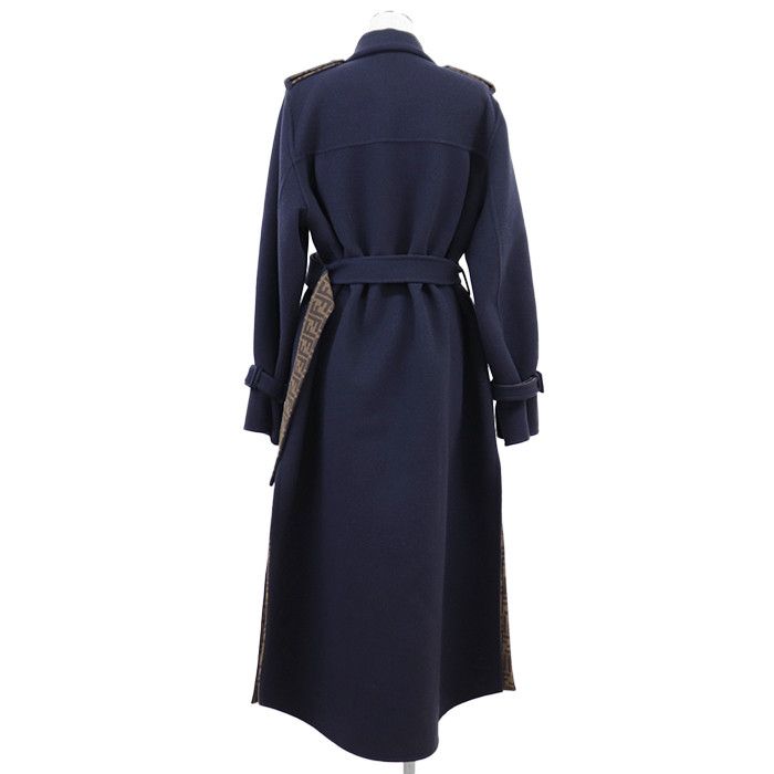 Fendi Fendi Fendi FF Zuccha Monogram Wool Silk Coat Textile Outerwear DUTY FREE for USA Size ONE SIZE - 6 Thumbnail