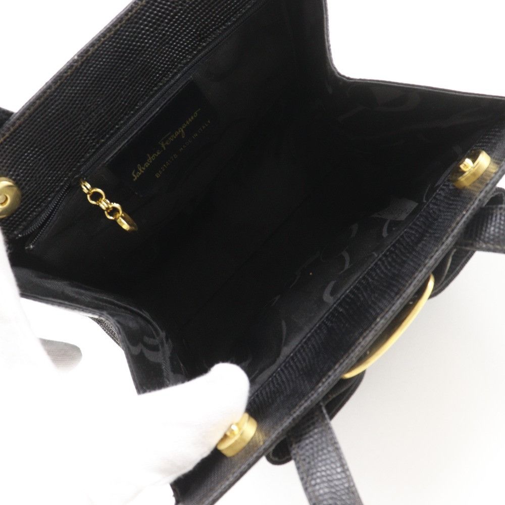 Salvatore Ferragamo Salvatore Ferragamo Salvatore Ferragamo Vara Ribbon Embossed Leather Handbag Leather Handbag BA214178 DUTY FREE for USA Size ONE SIZE - 6 Thumbnail