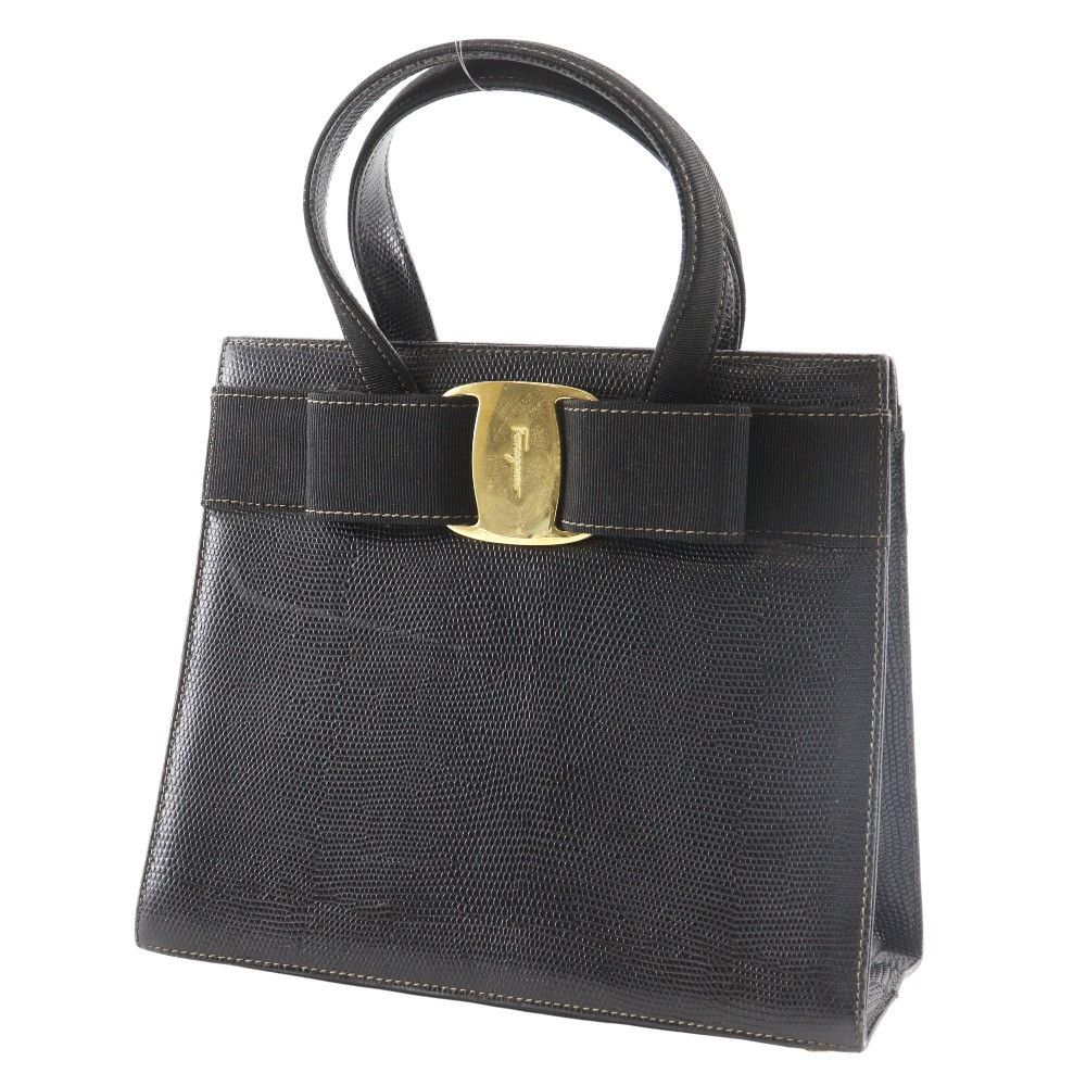 Salvatore Ferragamo Salvatore Ferragamo Salvatore Ferragamo Vara Ribbon Embossed Leather Handbag Leather Handbag BA214178 DUTY FREE for USA Size ONE SIZE - 2 Thumbnail